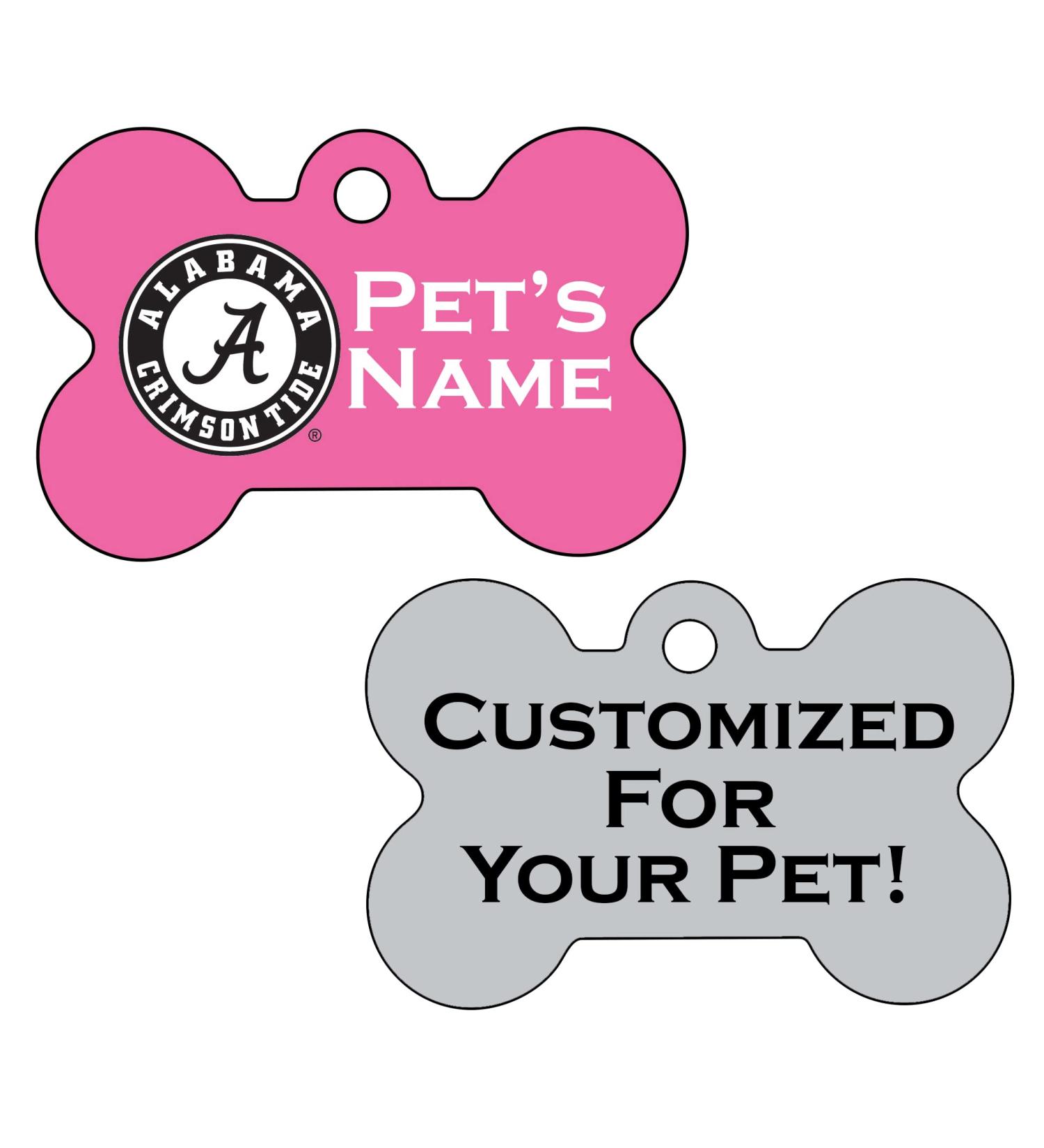 Alabama Crimson Tide Pink Pet ID Dog Tag | Officially Licensed & Personalized - Buy Online on GoSupps.com