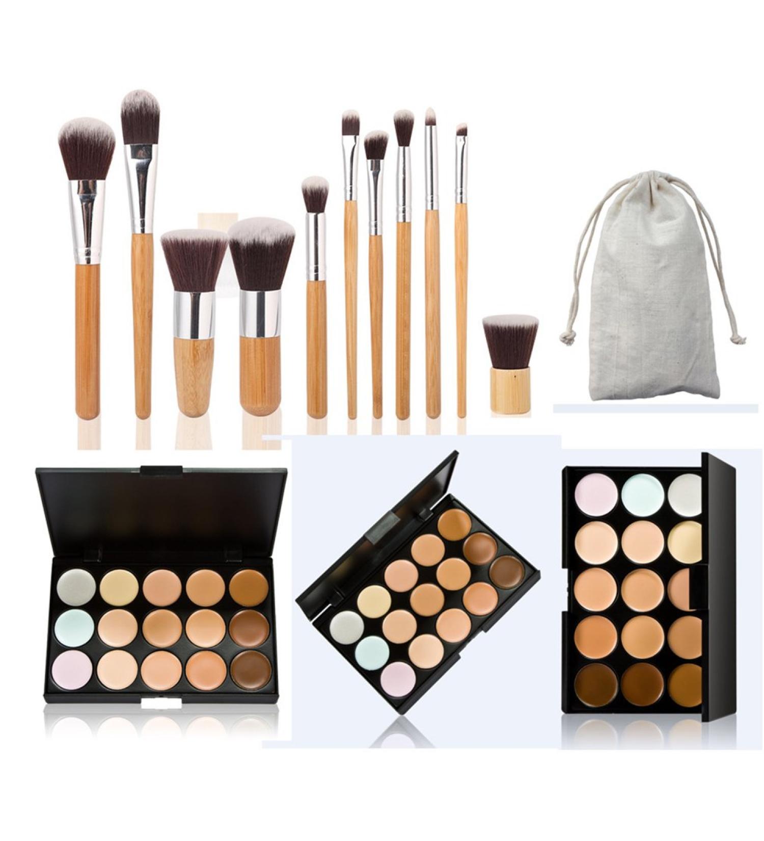 FantasyDay 15 Color Makeup Contour Palette-Cream Concealer Kit with 11pcs Makeup Brushes - Buy Online on GoSupps.com