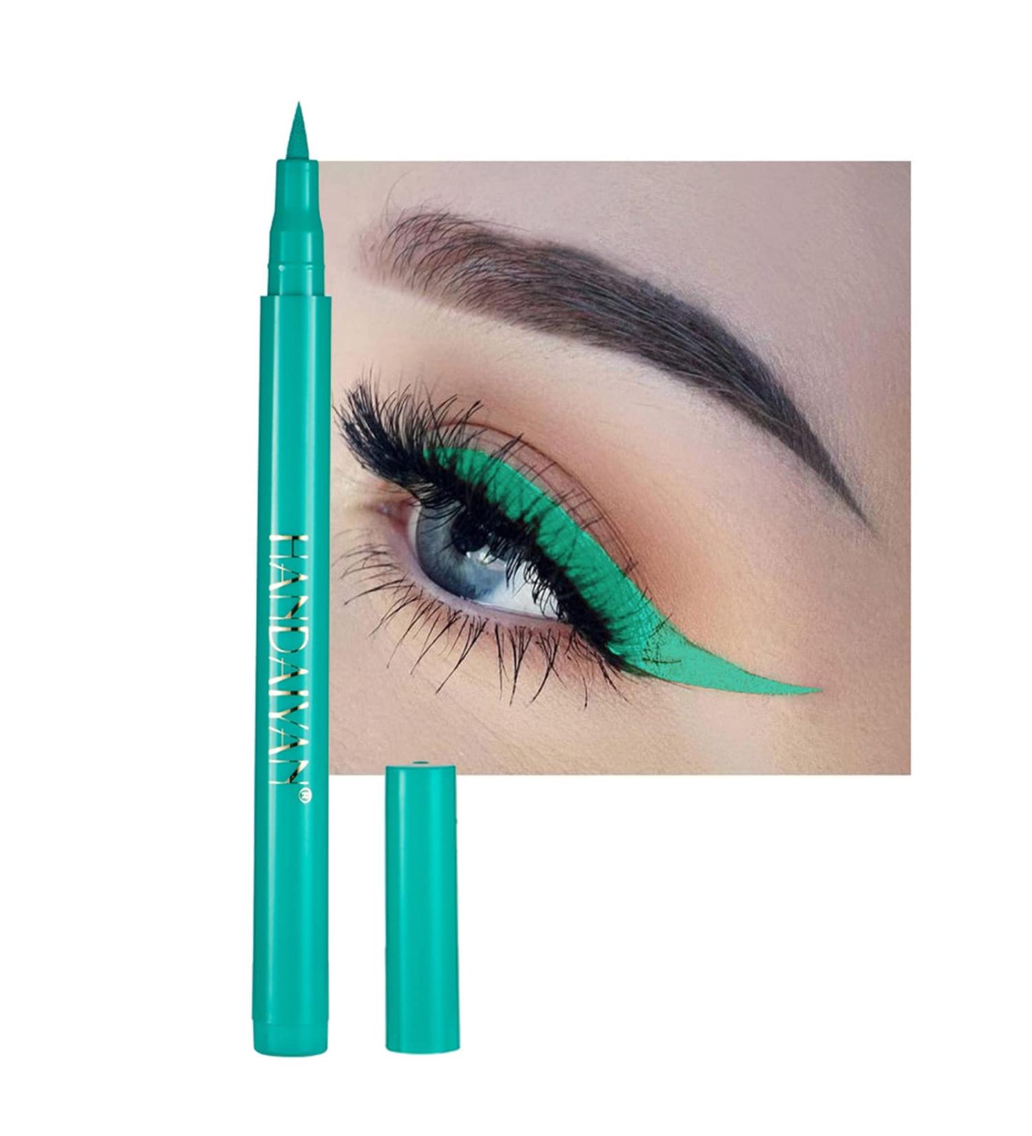 Neon Green Liquid Vegan Eyeliner: Long-Lasting, Waterproof, Smudge-Proof with Sharp Tip - Quick Dry & Easy to Cleanse | Makeup Gift for Women - Buy Online on GoSupps.com