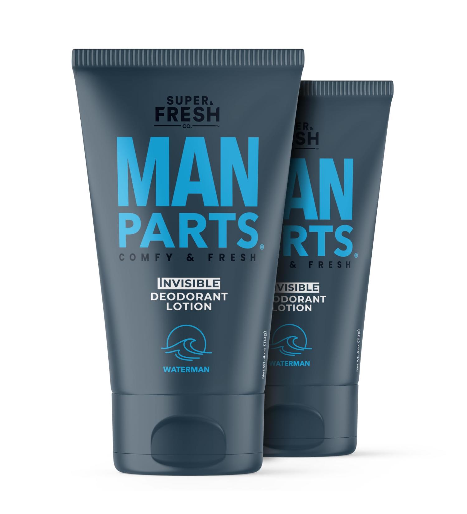 Super Fresh Man Parts Ball Deodorant Lotion for Men - Aluminum Free Odor Control - 4 oz Tube (2PK) - Groin Butt & Body Hygiene - Buy Online on GoSupps.com
