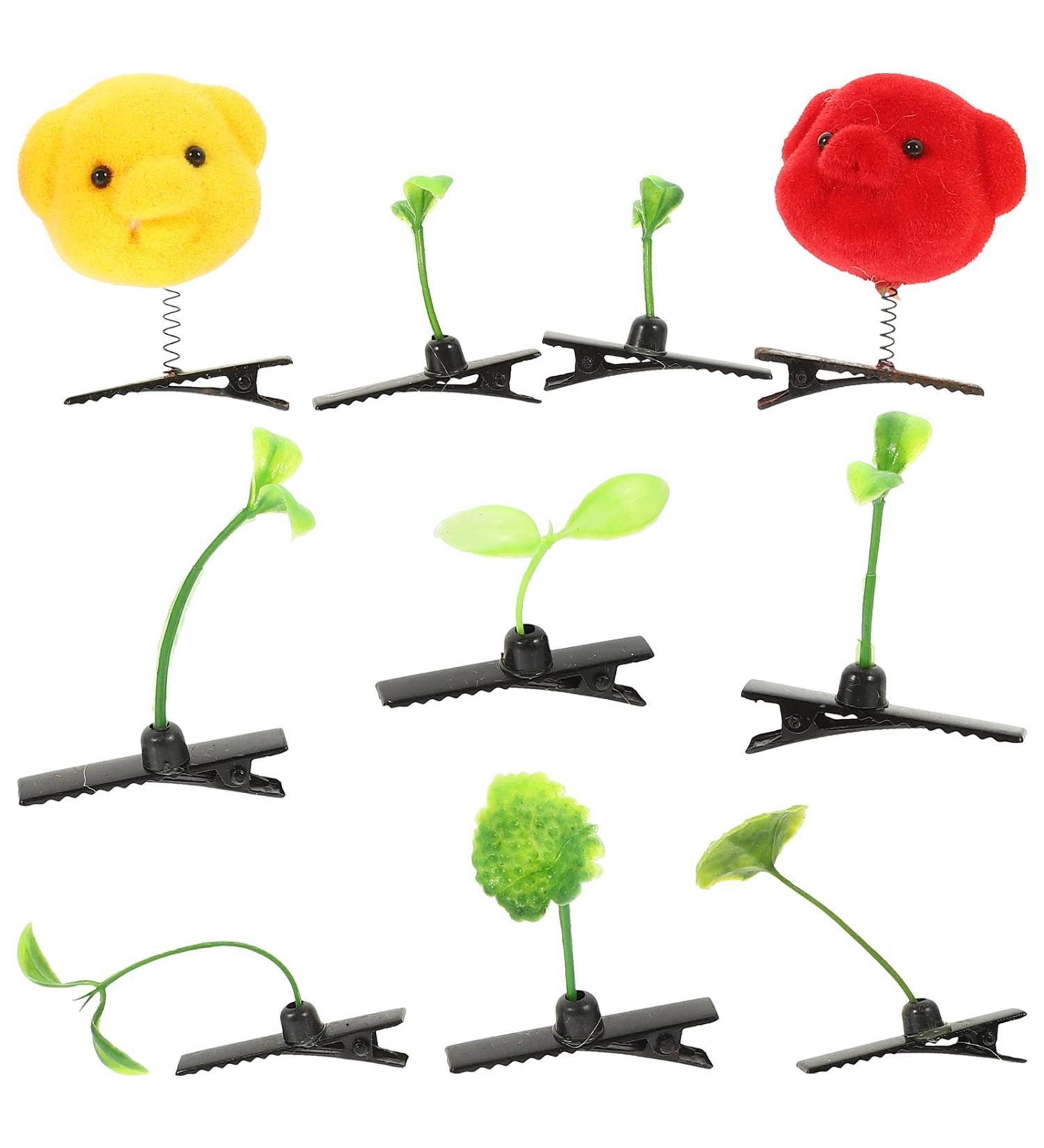 KALLORY 10pcs Bean Sprout Hair Clips - Cute Green Pea Barrettes for Girls - Buy Online on GoSupps.com