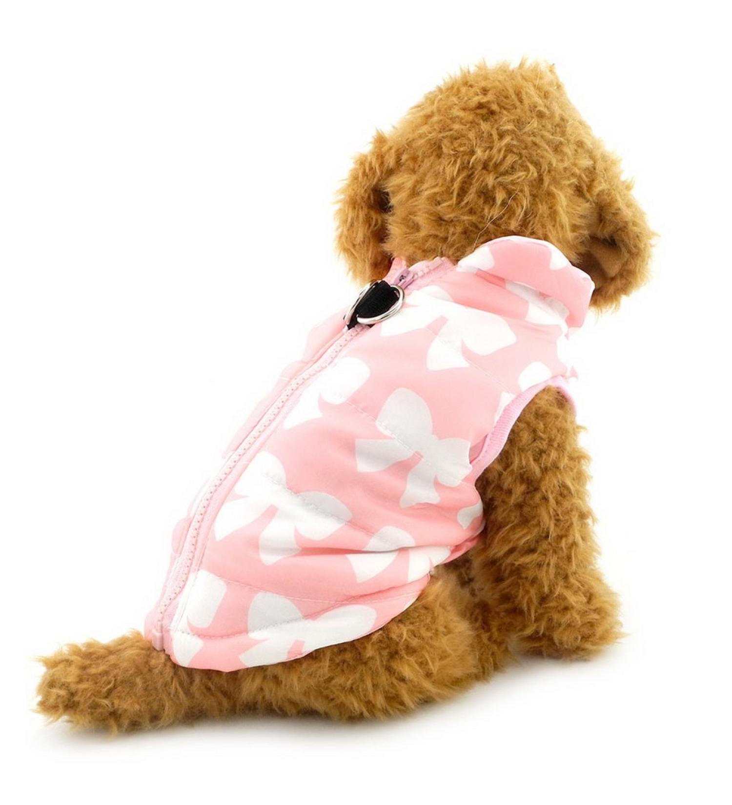 Pegasus Winter Coat for Dogs | Warm Down Vest for Cats & Puppies - Perfect for Cold Weather | Windproof Jacket for Chihuahua & Dachshund - Pink Bow Design - Buy Online on GoSupps.com