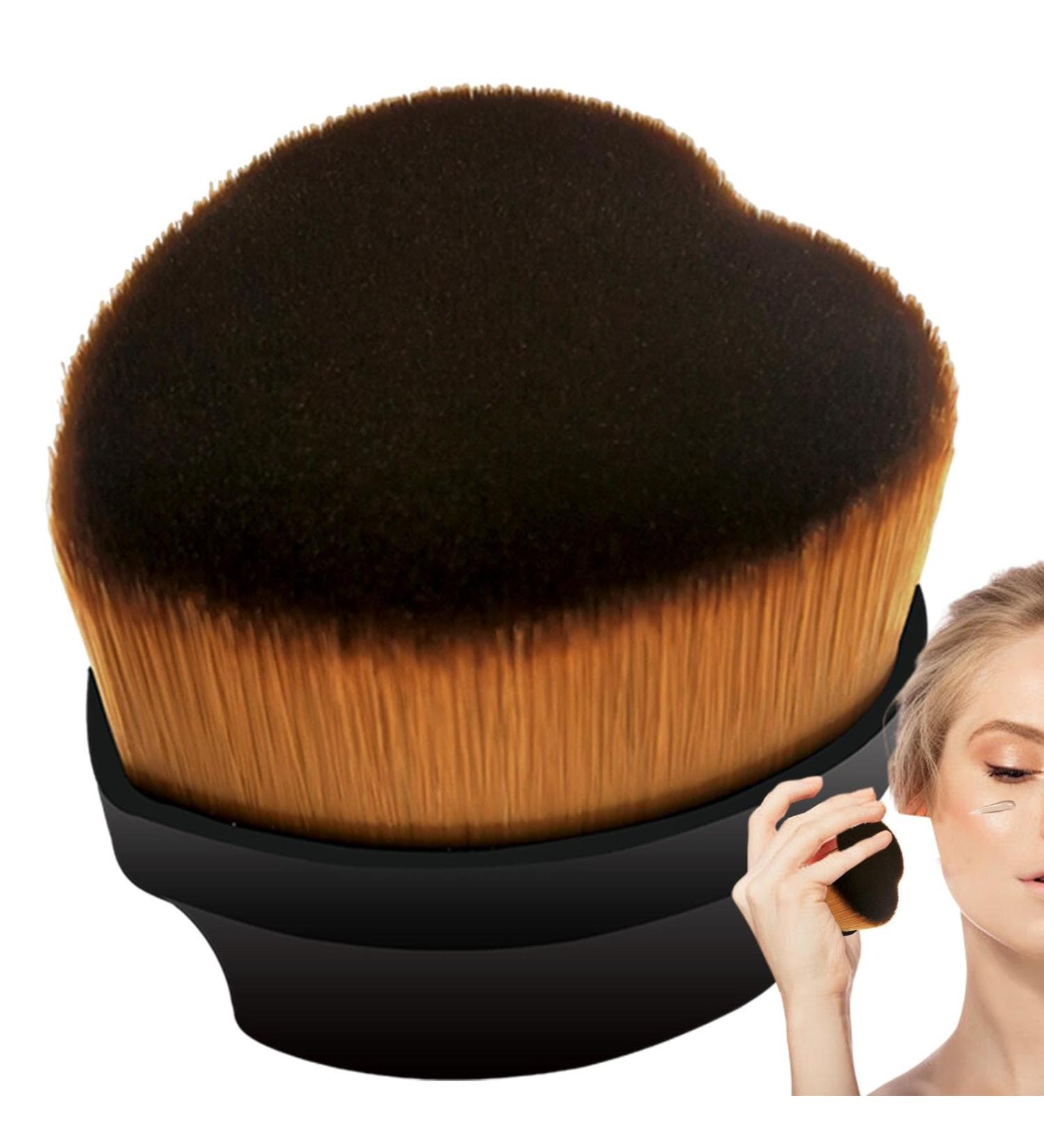 Makeup Brush for Foundation Concealer Brushes | Heart-Shaped Liquid Powder Foundation Brush for Dating Traveling Business Trip Black - Buy Online on GoSupps.com