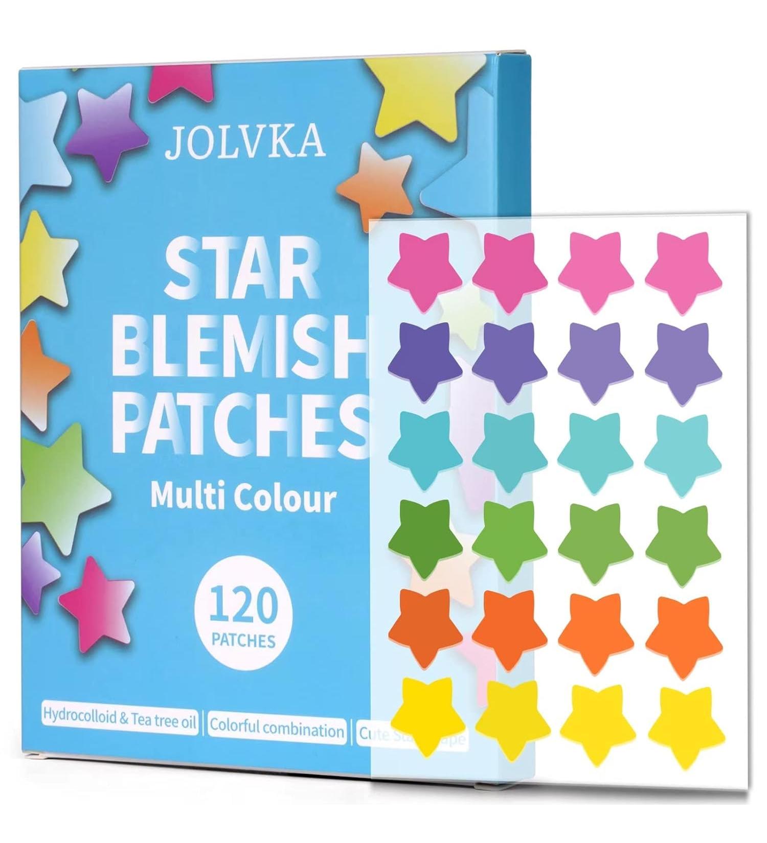 JOLVKA Star Blemish Patch - Hydrocolloid Patches (120 Patches) - Spot Cover - Star Shape Patches in 6 Colors for Face - Cute Zit Patches for Face Sticker Skincare 120 Count(Pack of 1) - Buy Online on GoSupps.com