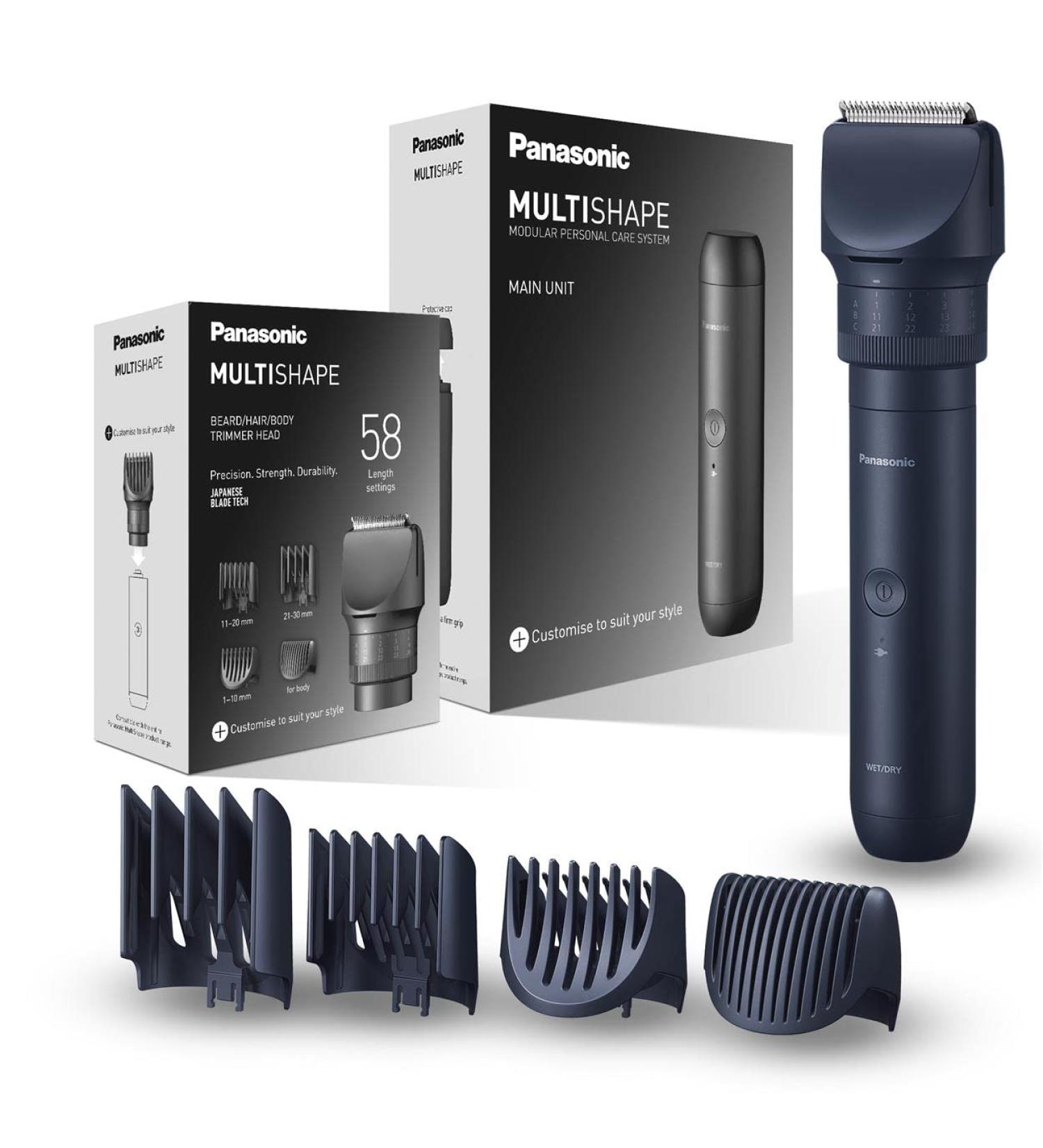 Panasonic ER-CTW1 MULTISHAPE Wet & Dry Electric Beard Trimmer and Hairclipper for Men Long Beards with Rechargeable Ni-MH Battery Body Modular Personal Care System Nickel Main Unit Beard/Hair/Body Trimmer Head Attachment - Buy Online on GoSupps.com