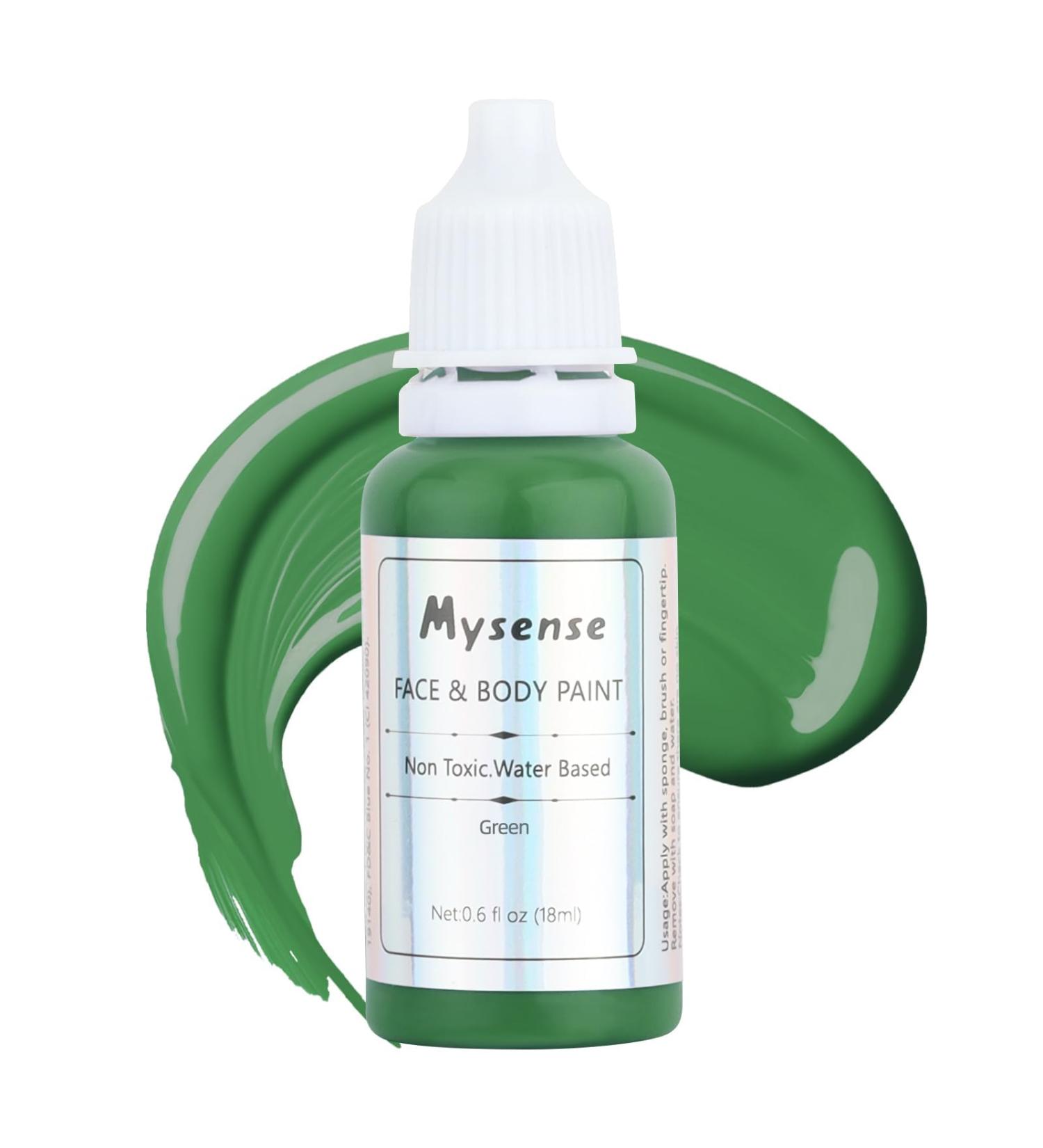 Mysense Green Face Body Paint - Non-toxic Professional Makeup for Halloween, SFX, Cosplay - 0.6 OZ - Buy Online on GoSupps.com