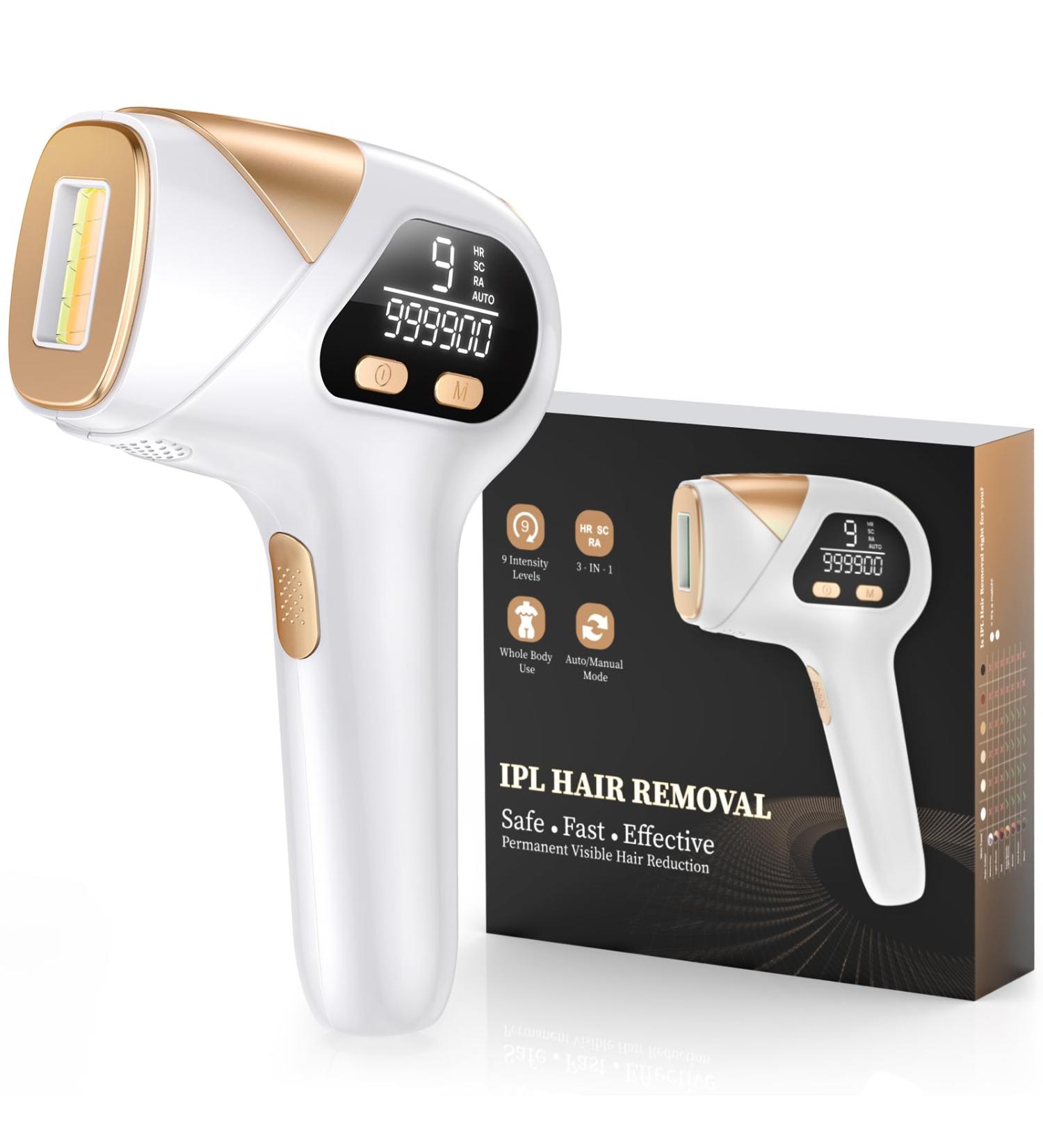 ZKMAGIC IPL Hair Removal Device - 3-in-1 with 9 Energy Levels | Pain-Free Laser Hair Removal for Men & Women | 999 900 Light Impulses | Buy Online Now! - Buy Online on GoSupps.com