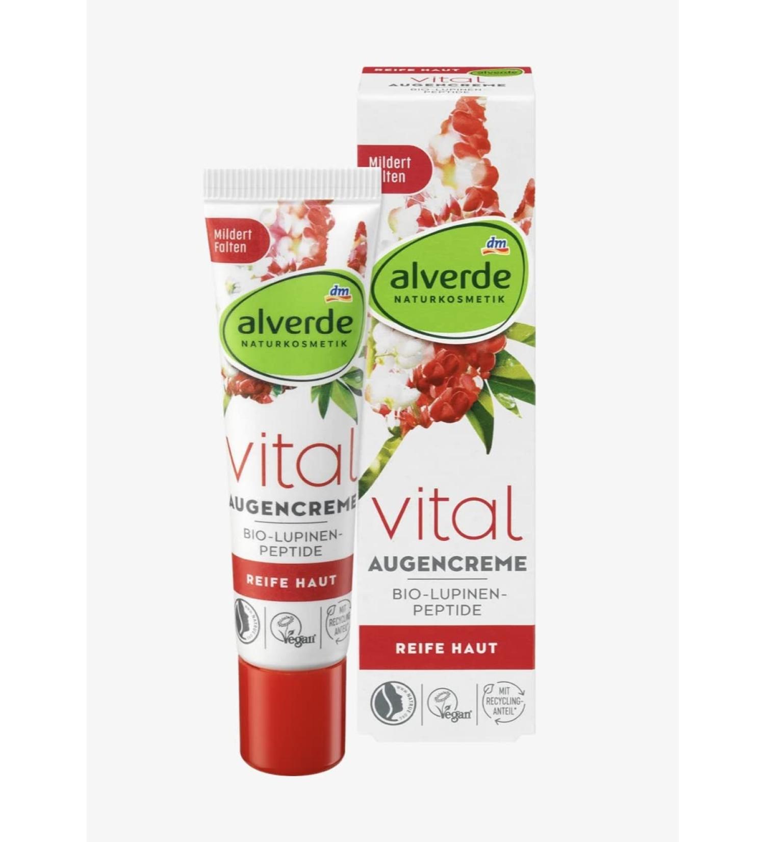 alverde Vital Lupin Peptides Eye Cream (15 ml tube) - Buy Online on GoSupps.com