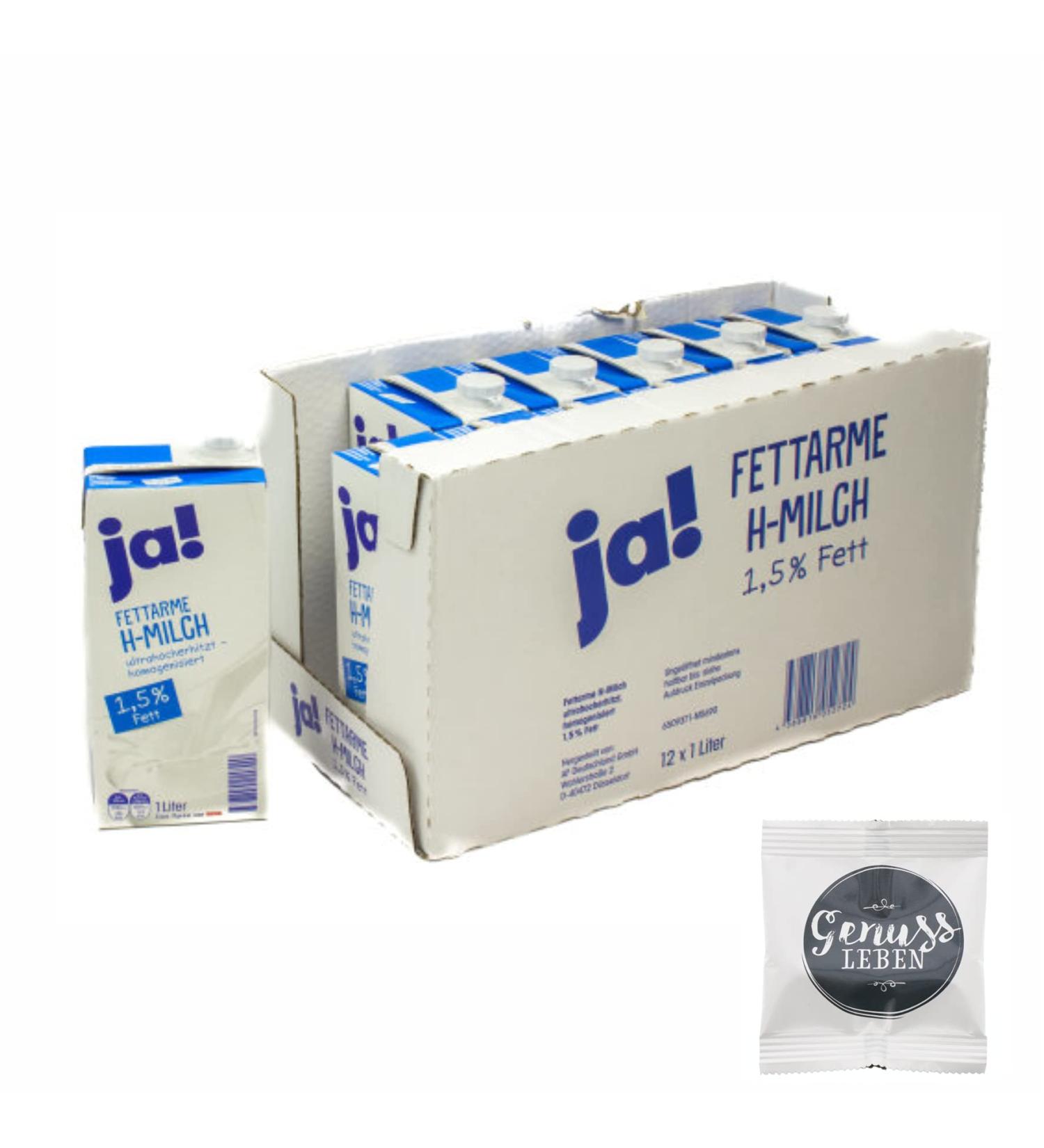 Buy YES! Long-Life Milk 1.5% - 12x1L Containers | Free Genussleben Fruit Gums | International Shipping - Buy Online on GoSupps.com