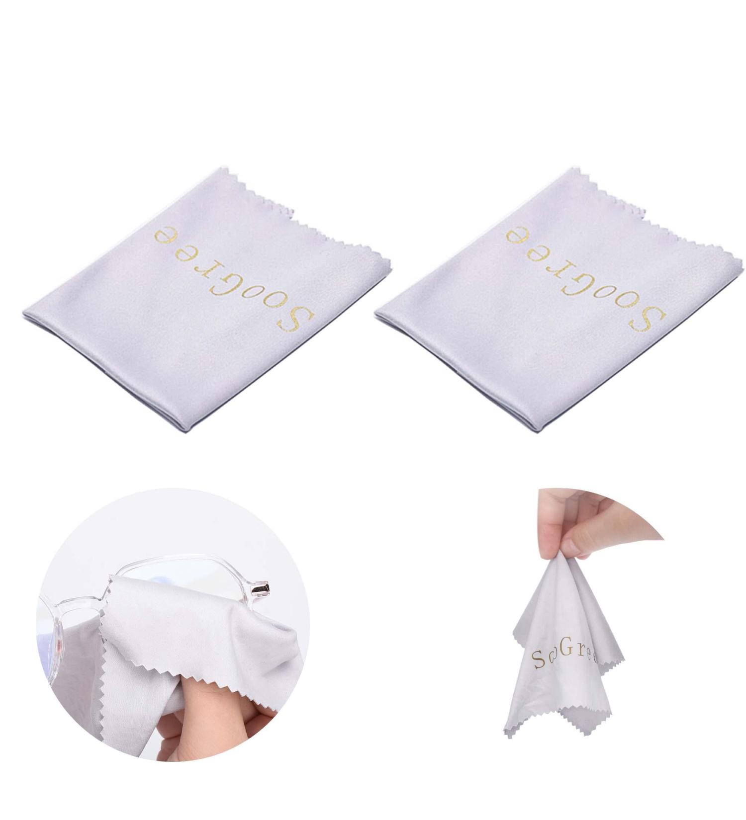 Microfiber Glasses Cleaning Cloth - Scratch Resistant Lint-Free Wipes for Eyeglasses Camera Phone & Screens - 2 Pack - Buy Online on GoSupps.com