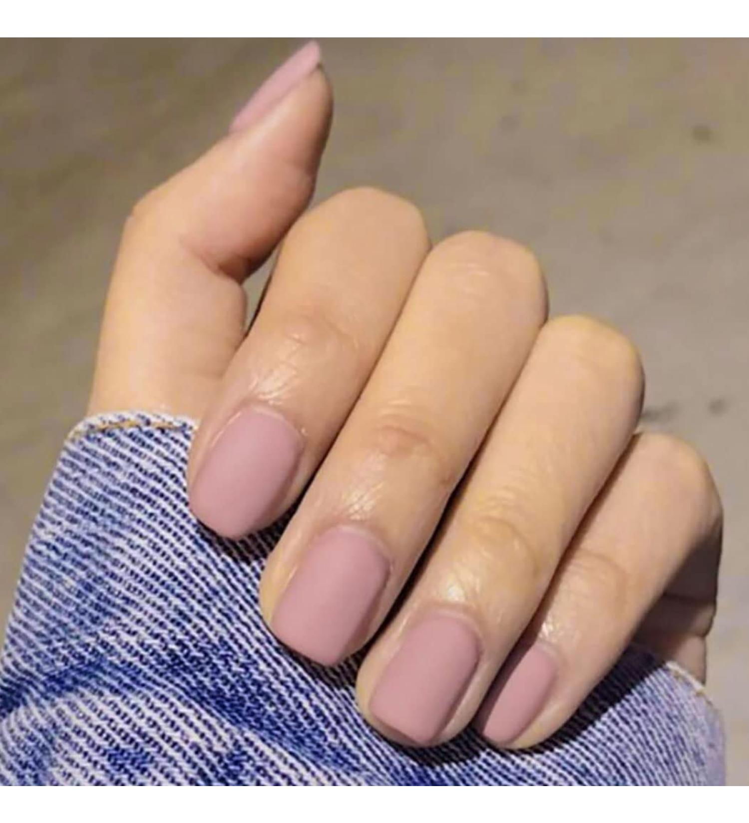 Bohend Pink Matt Short False Nails | Pure Square Press-On Nail Tips for Daily Use & Parties | Perfect for Women & Girls - Buy Online on GoSupps.com