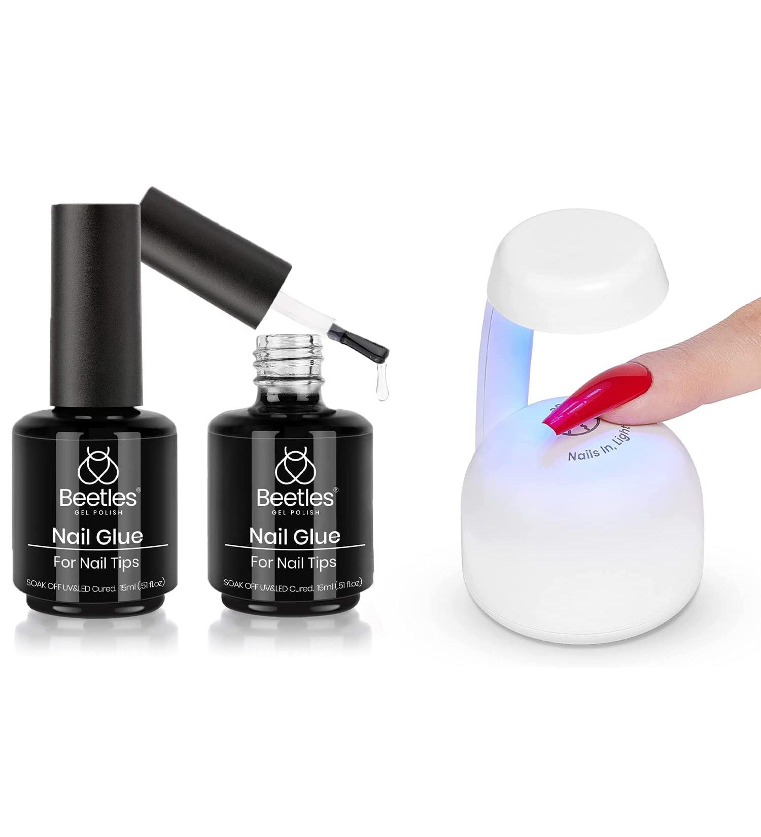 Beetles 2 in 1 Nail Glue & Base Gel Kit with Smart Sensor Lamp for Fast Nail Extension - Buy Online on GoSupps.com