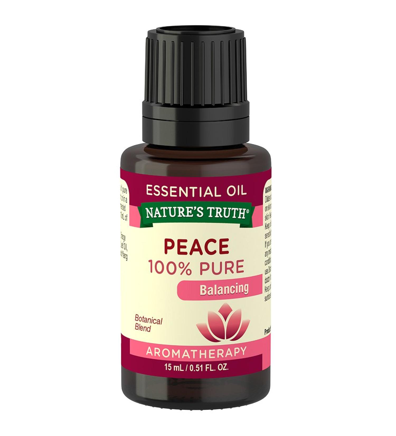 Nature's Truth Essential Oil - Peace Blend (0.51 fl. oz) | Premium Aromatherapy for Relaxation | International Shipping Available - Buy Online on GoSupps.com