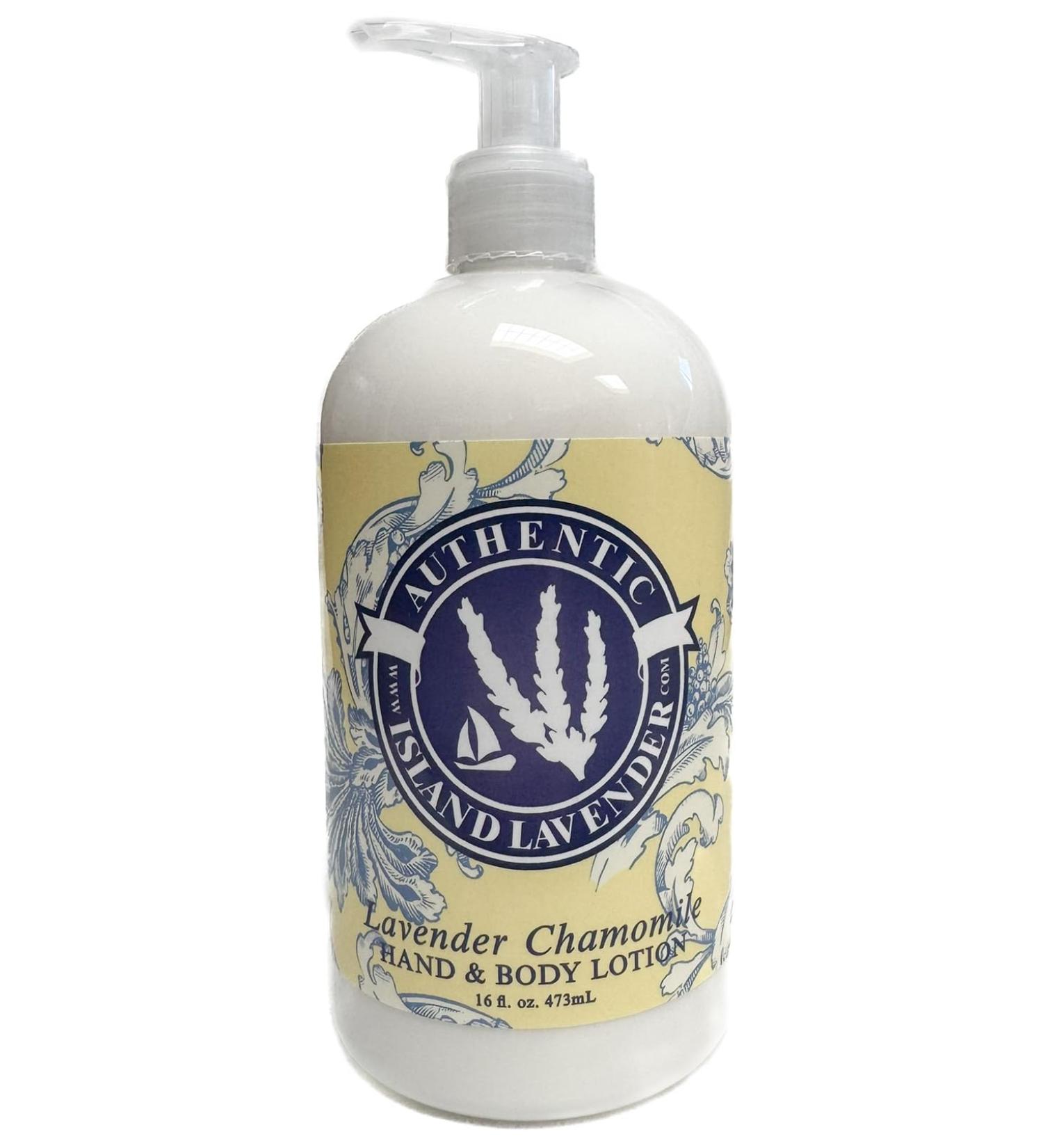 Island Lavender | Lavender Chamomile Hand & Body Lotion - 16.5 oz | Soothing Moisturizer with Natural Lavender & Chamomile | Paraben-Free Non-Greasy Formula for All Skin Types | Made in the USA