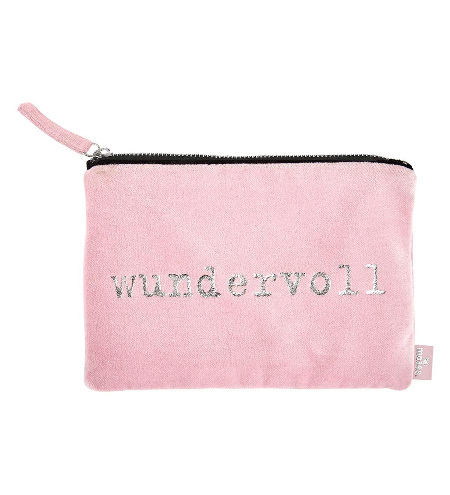 Moses.Libri_x bags wonderful cosmetic bag made of velvet custody utensils cosmetics and pens cosmetic bags in rose 22 cm