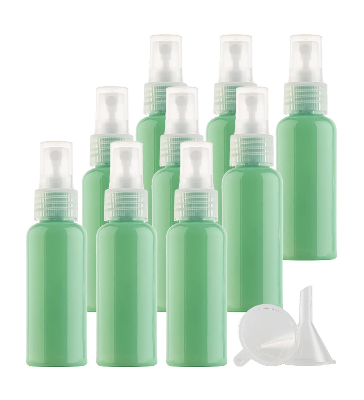 TIANZD 12 Pieces 50ml 1.7 oz Lightproof Light Green Spray Bottles Plastic Fine Mist Spray Bottles Refillable Bottle for Cosmetic Perfume Cleaning Travel with 1x Funnels Light Green 50ml - Buy Online on GoSupps.com