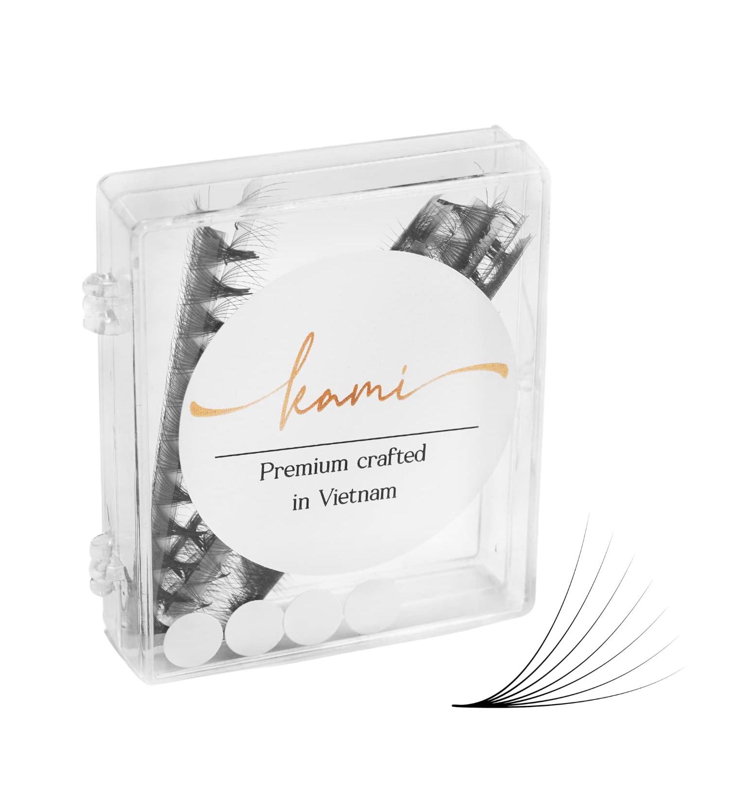 KAMI LASHY 500 Promade Fan Eyelash Extension Kit - Ultra Speed Lashes, Natural Looking, C/CC/D Curl, 0.03/0.05/0.07mm Thickness, 8-15mm Length, Easy 3D-16D Volume Application (10D-0.03 C 12mm) - Buy Online on GoSupps.com