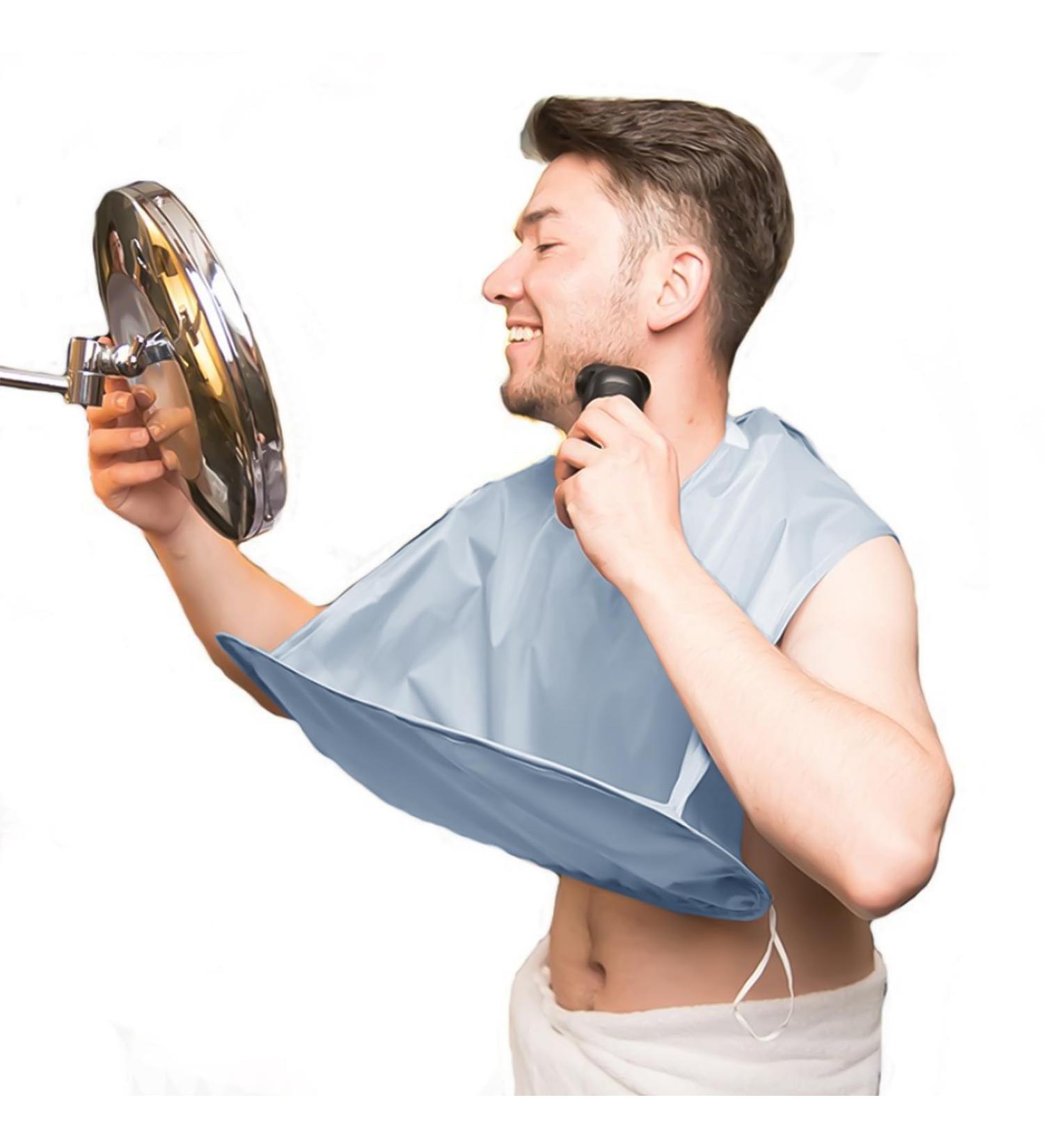 Linkidea Beard Bib Apron for Men - Foldable Multi-Purpose Trimming Catcher & Non-Stick Grooming Cape (Grey) | Perfect Gift for Bearded Men - Buy Online on GoSupps.com