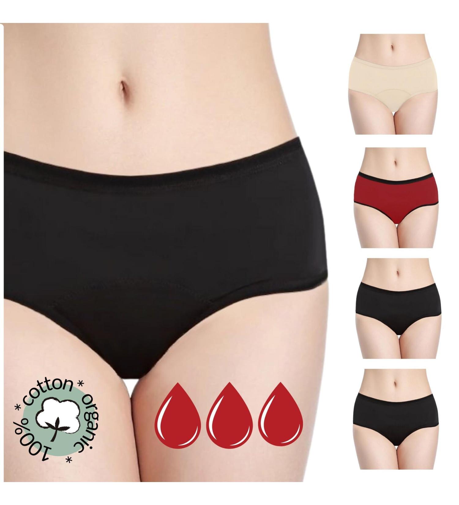 Noblood Period Underwear - Eco-Friendly Washable Cotton Briefs | Absorbs 2-3 Tampons | XXS to 3XL | Menstruation Comfort for Girls - Buy Online on GoSupps.com