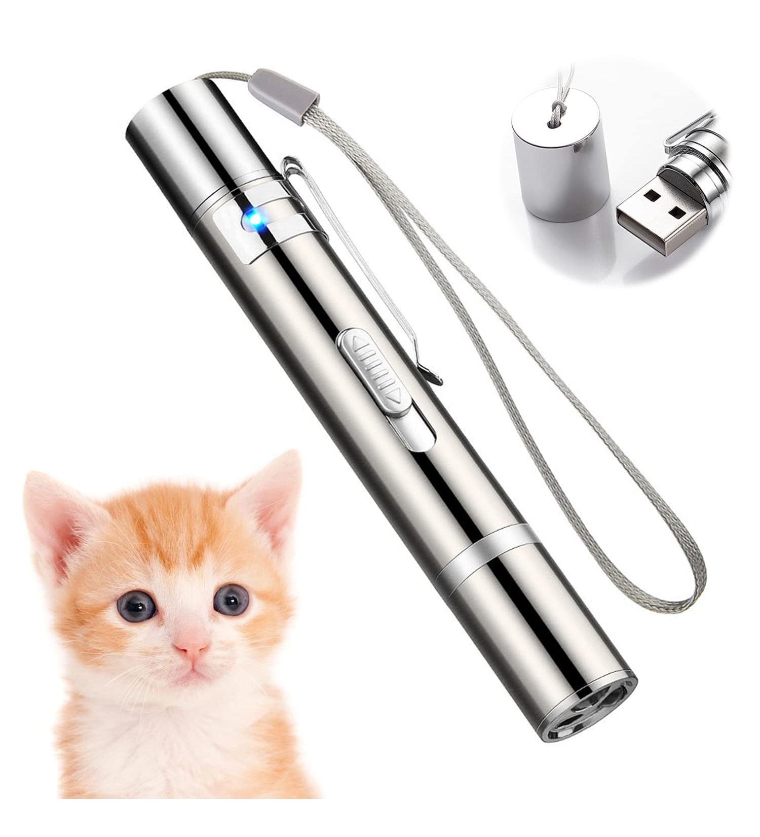 USB Rechargeable Red Laser Pointer Cat Toy for Interactive Indoor Play - Buy Online on GoSupps.com