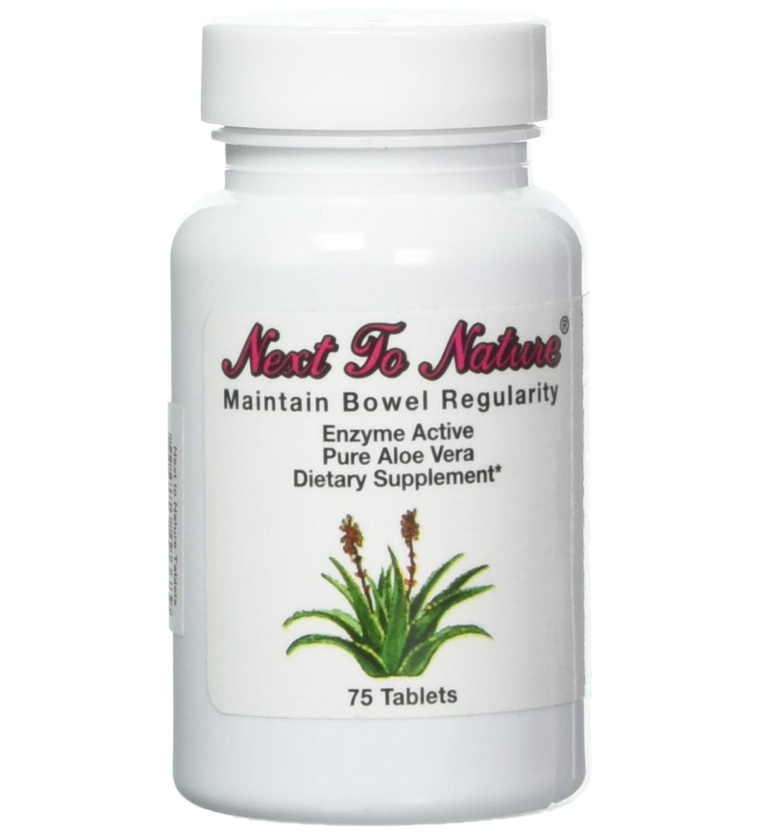 Next to Nature Tablets: Herbal Aid to Regularity Pure Aloe Vera Dietary Supplement 75 Tablets - Buy Online on GoSupps.com