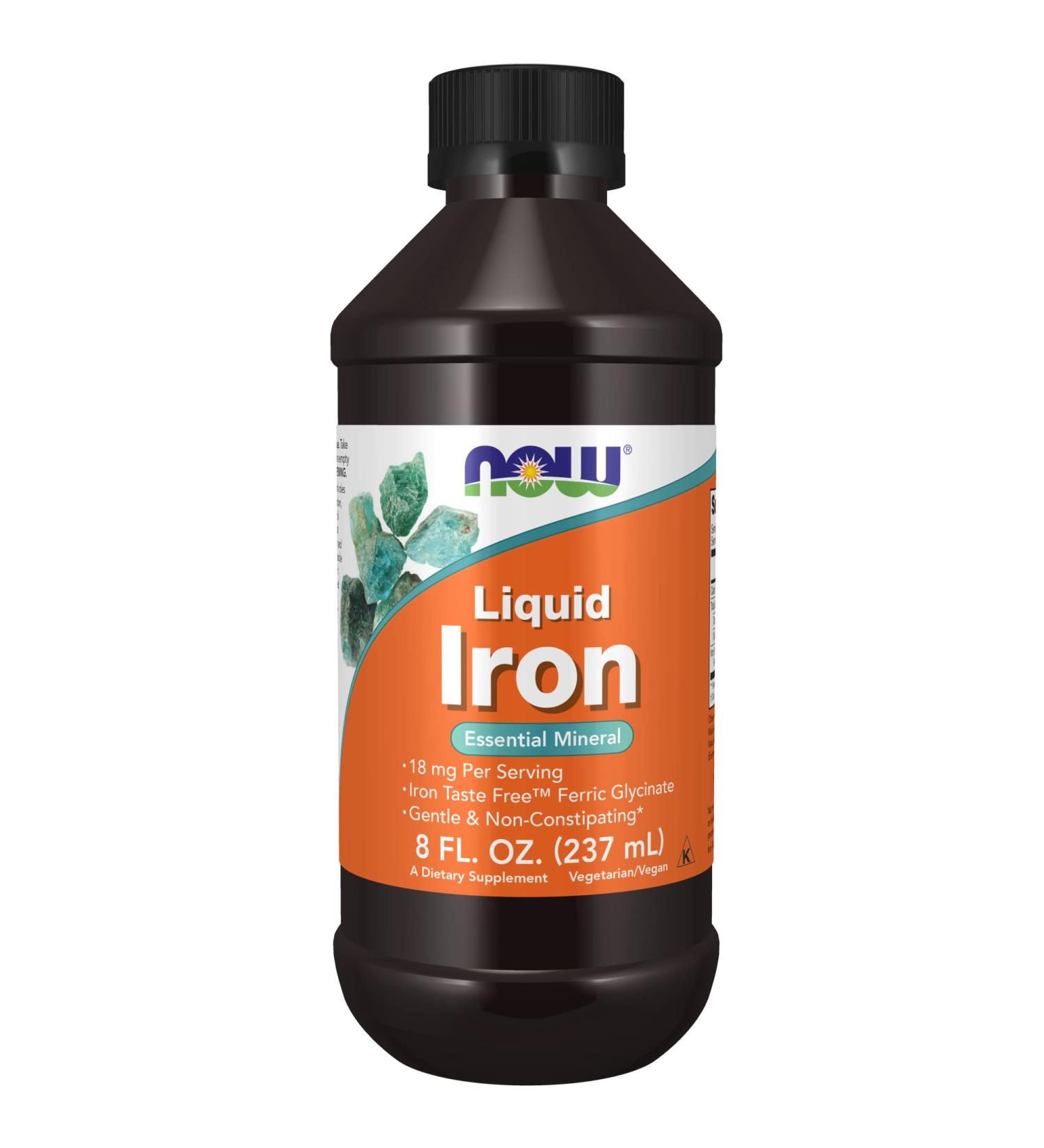 Now Foods Iron Liquid 8 fl oz - Enhances Energy & Supports Blood Health - Buy Online on GoSupps.com