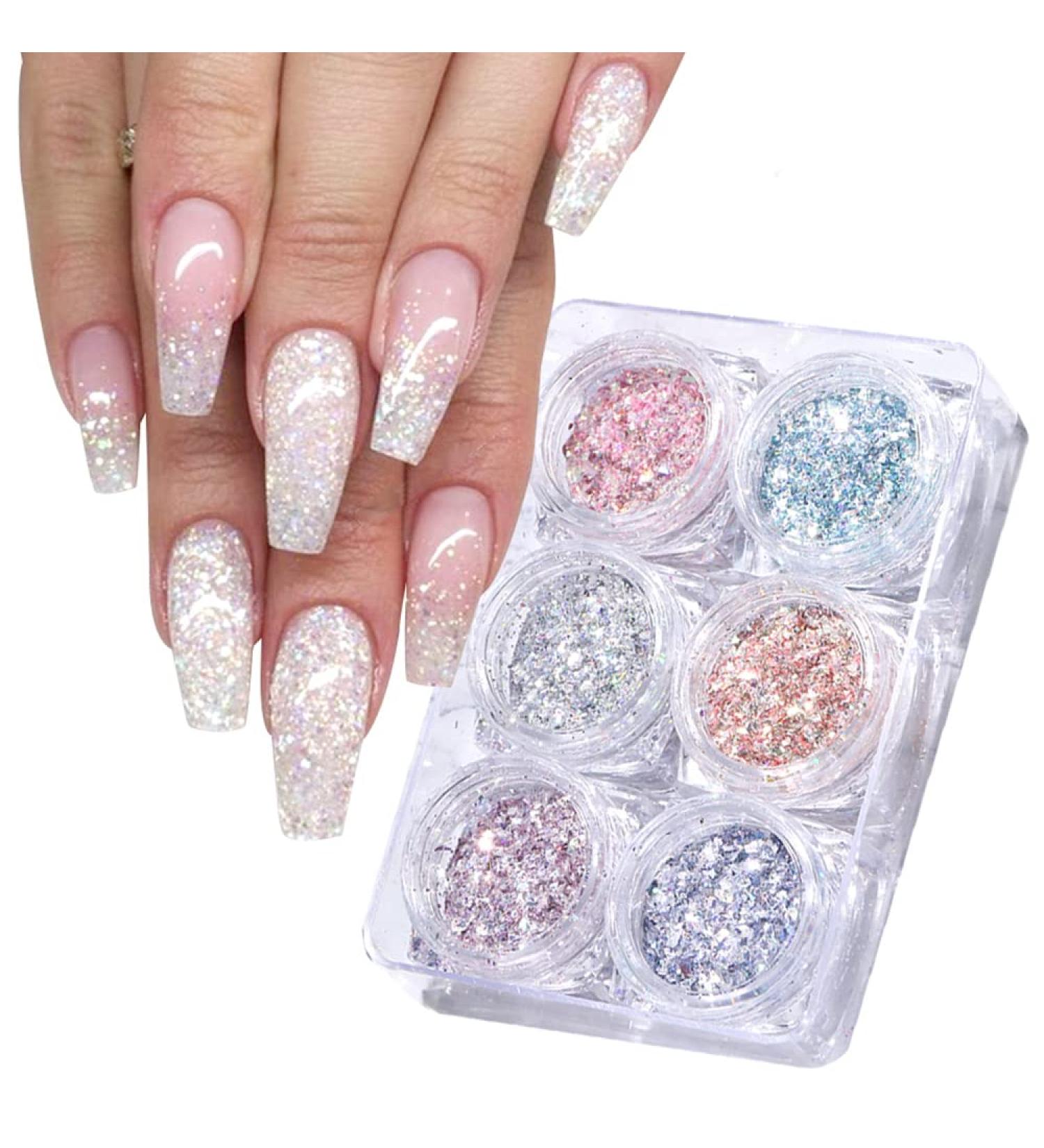 GZSYY Nail Glitter Powder - 6 Colors Holographic Nail Art Sequins for Stunning Nails | International Shipping Available - Buy Online on GoSupps.com