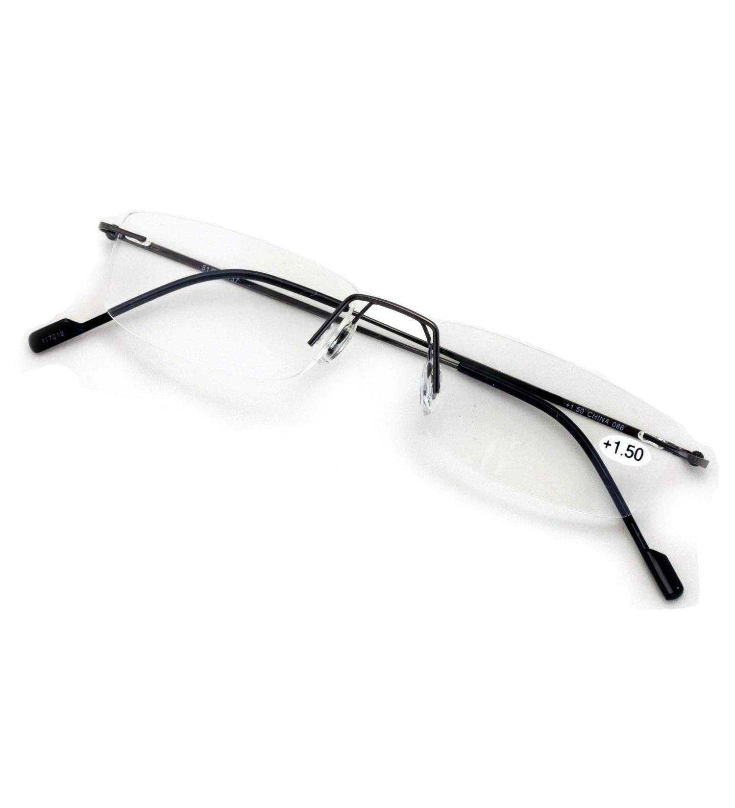V.W.E. Full Rimless Lightweight Slim Reading Glasses - Elegant Gunmetal 2.75x Low Profile Readers for Smart Style - Buy Online on GoSupps.com
