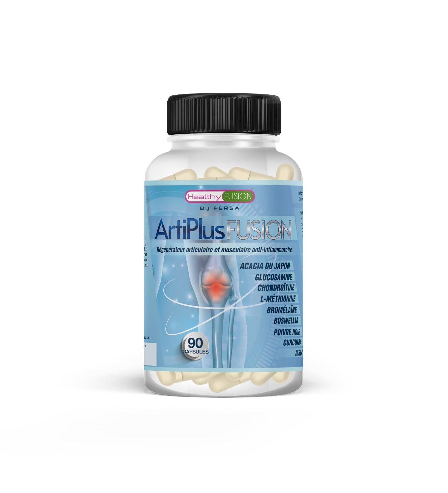 HealthyFusion Joint Muscle & Bone Treatment | Anti-inflammatory & Analgesic | Turmeric with Chondroitin Glucosamine and Bioperine | 90 Caps - Buy Online on GoSupps.com