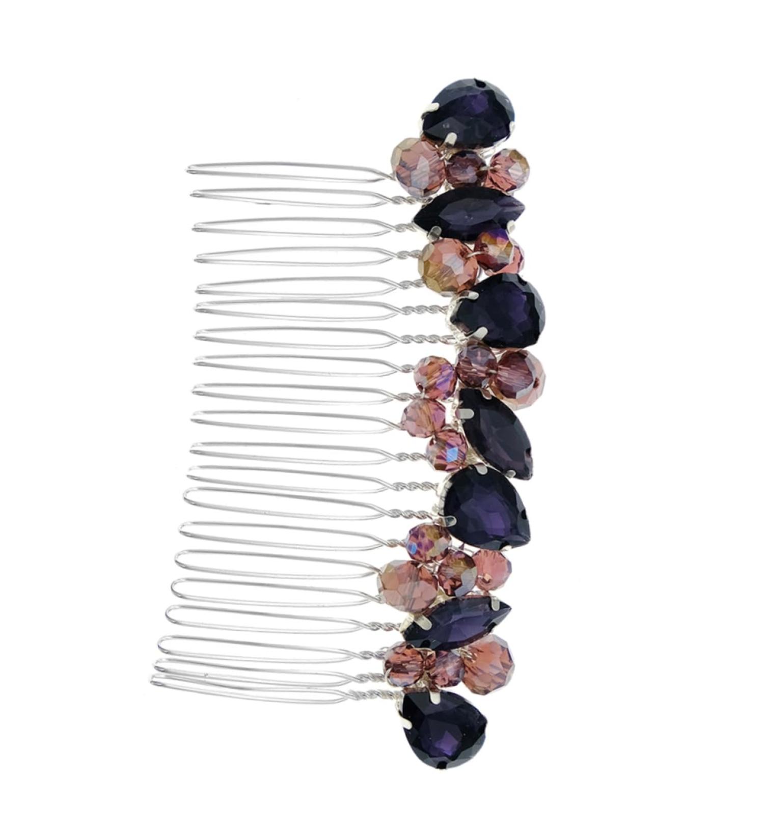 Angoily prom European and American Wedding dress bride wedding accessories rhinestones Hair piece vintage the photo comb dress headgear colored Glass Hair up - Buy Online on GoSupps.com