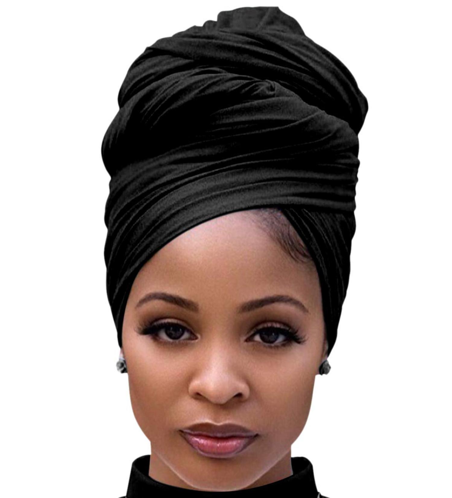 DRESHOW Hair Wrap for Black Women | Soft Turban Scarf for Long Hair | Stylish Headscarf & Headband - Gap 39 Black - Buy Online on GoSupps.com