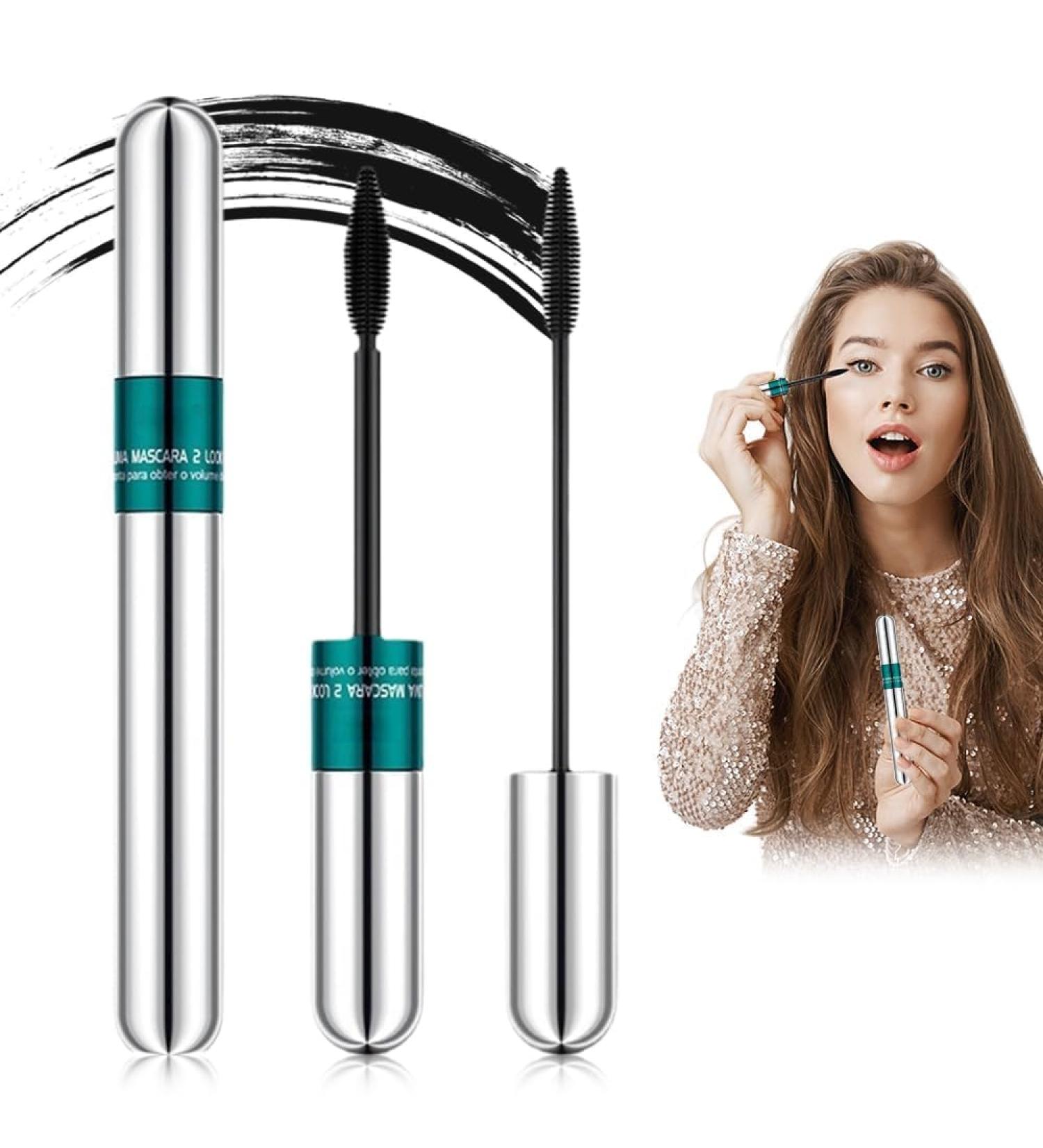 Curl Long Lasting Mascara 2 in 1 Mascara in a Small Strong Metal Tube Long Lasting Lengthening and Curling Mascara (Pink S) Blueish Green 1 ml (Pack of 1) - Buy Online on GoSupps.com