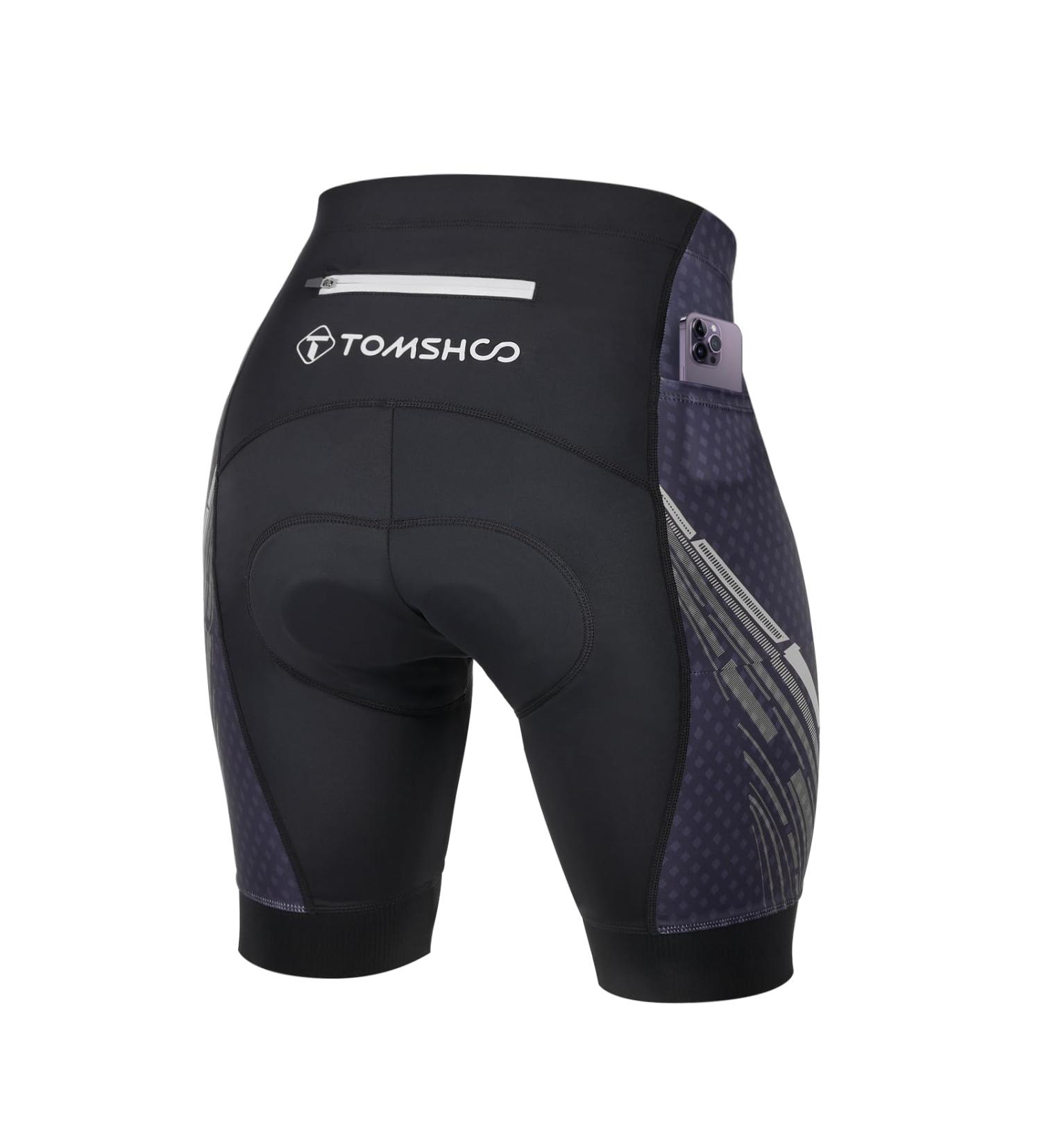 Tomshoo Padded Cycling Pants - Breathable & Quick-Dry Bicycle Shorts with Pockets | Gray Shock-Damping Bike Shorts - Buy Online on GoSupps.com
