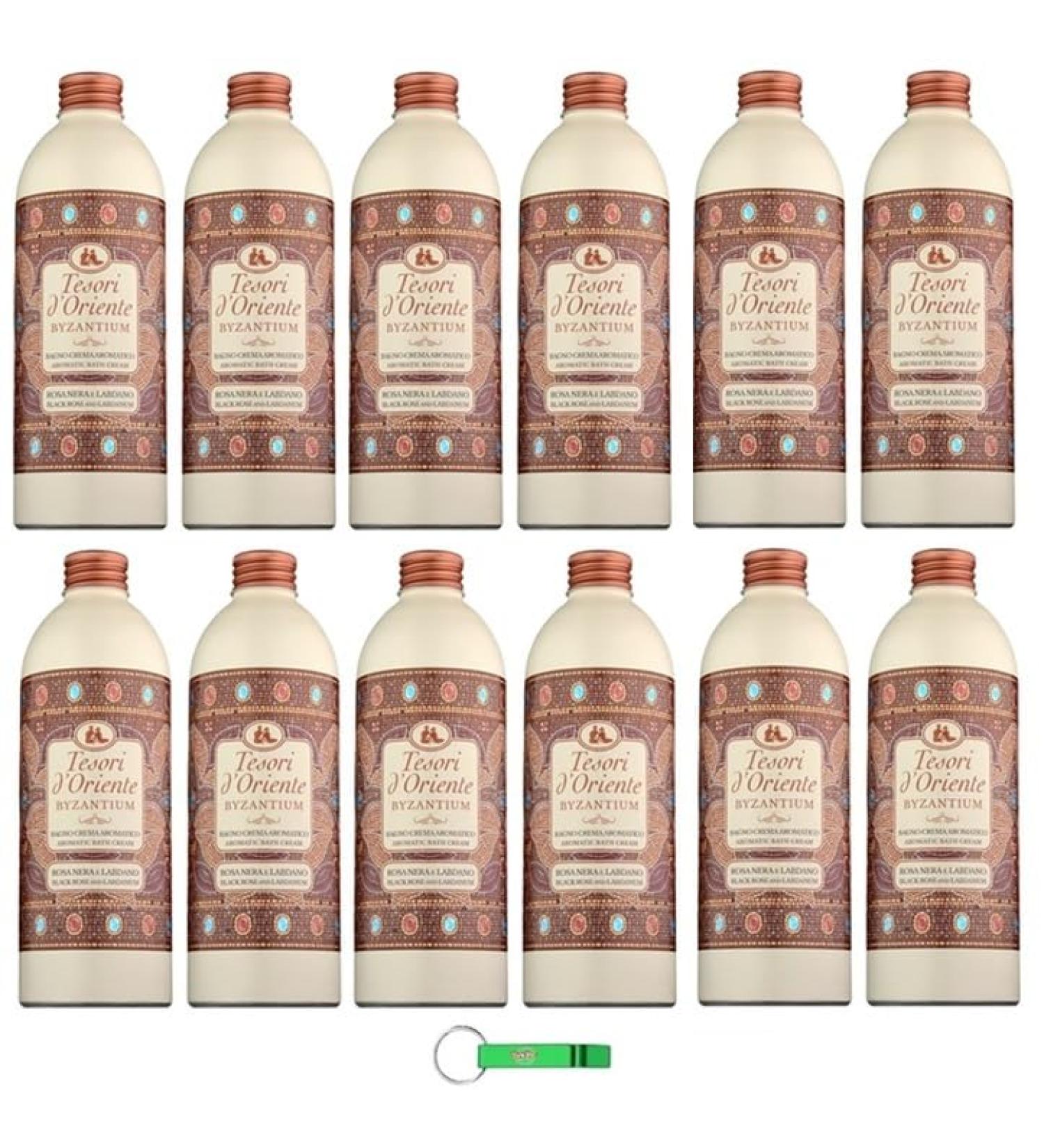 Tesori d'Oriente Bagno Crema Byzantium Lot de 12 bains moussants la rose noire et au labdanum nettoient la peau et nourrissent et hydratent 500 ml + porte-cl s Beni Culinari - Buy Online on GoSupps.com