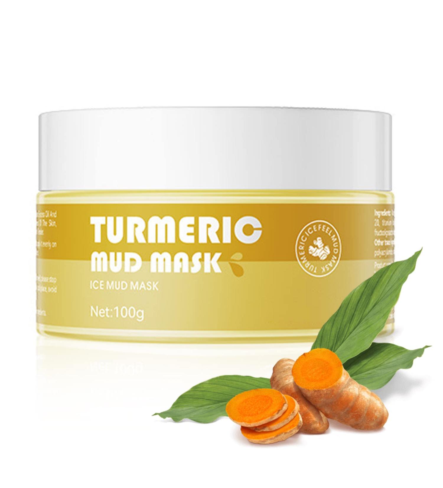Turmeric Vitamin C Clay Mask & Brush - Clay Face Mask with Aloe - Vegan Mask - Helps Improve Appearance of Dark Spots Blemishes & Scarring (Turmeric Mask-100g) - Buy Online on GoSupps.com