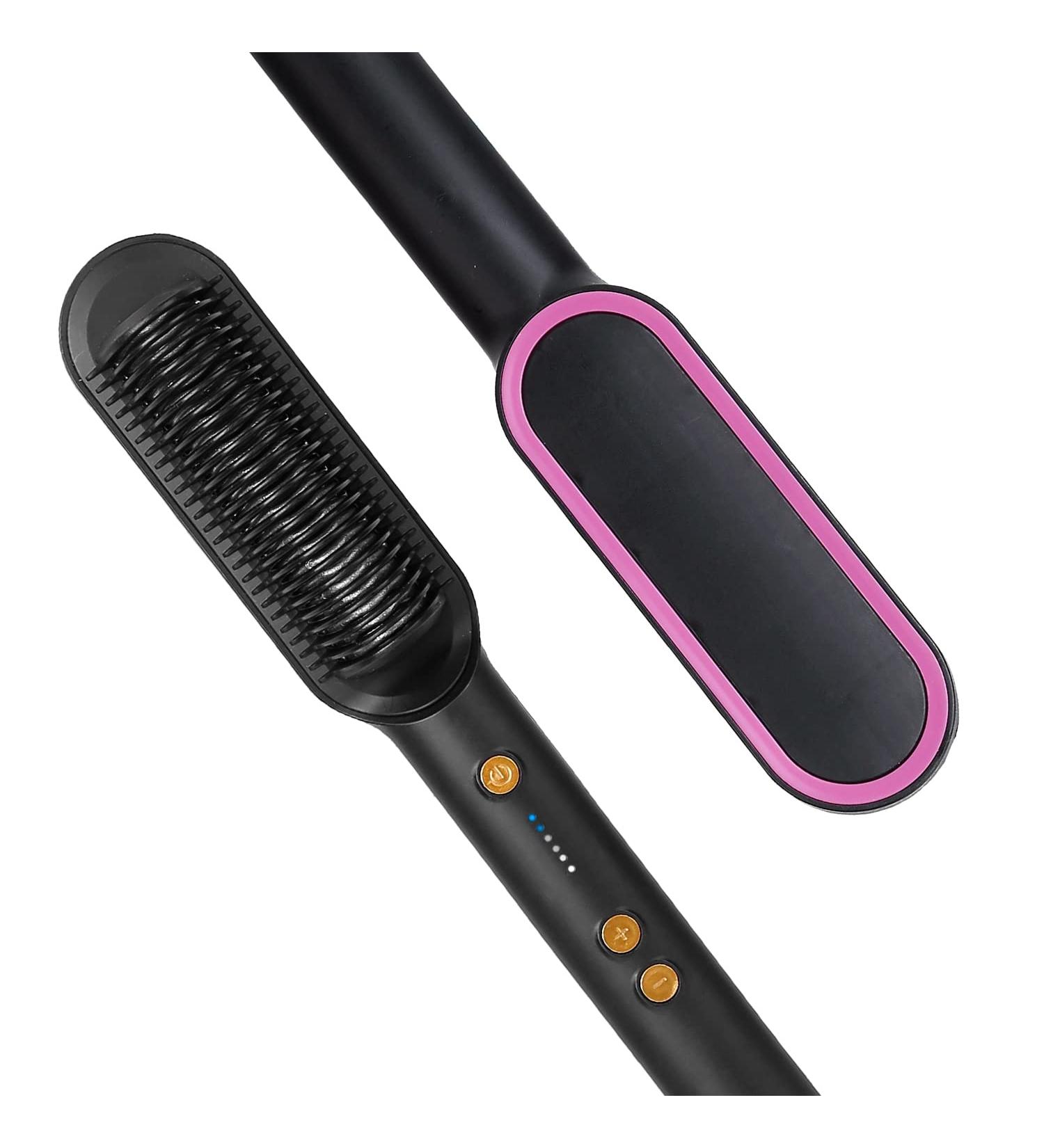 Buy Hair Straightener Brush | Electric Hot Comb for Smooth Frizz-Free Hair - Fast Heating & Adjustable Temperature for Salon Results at Home - Buy Online on GoSupps.com