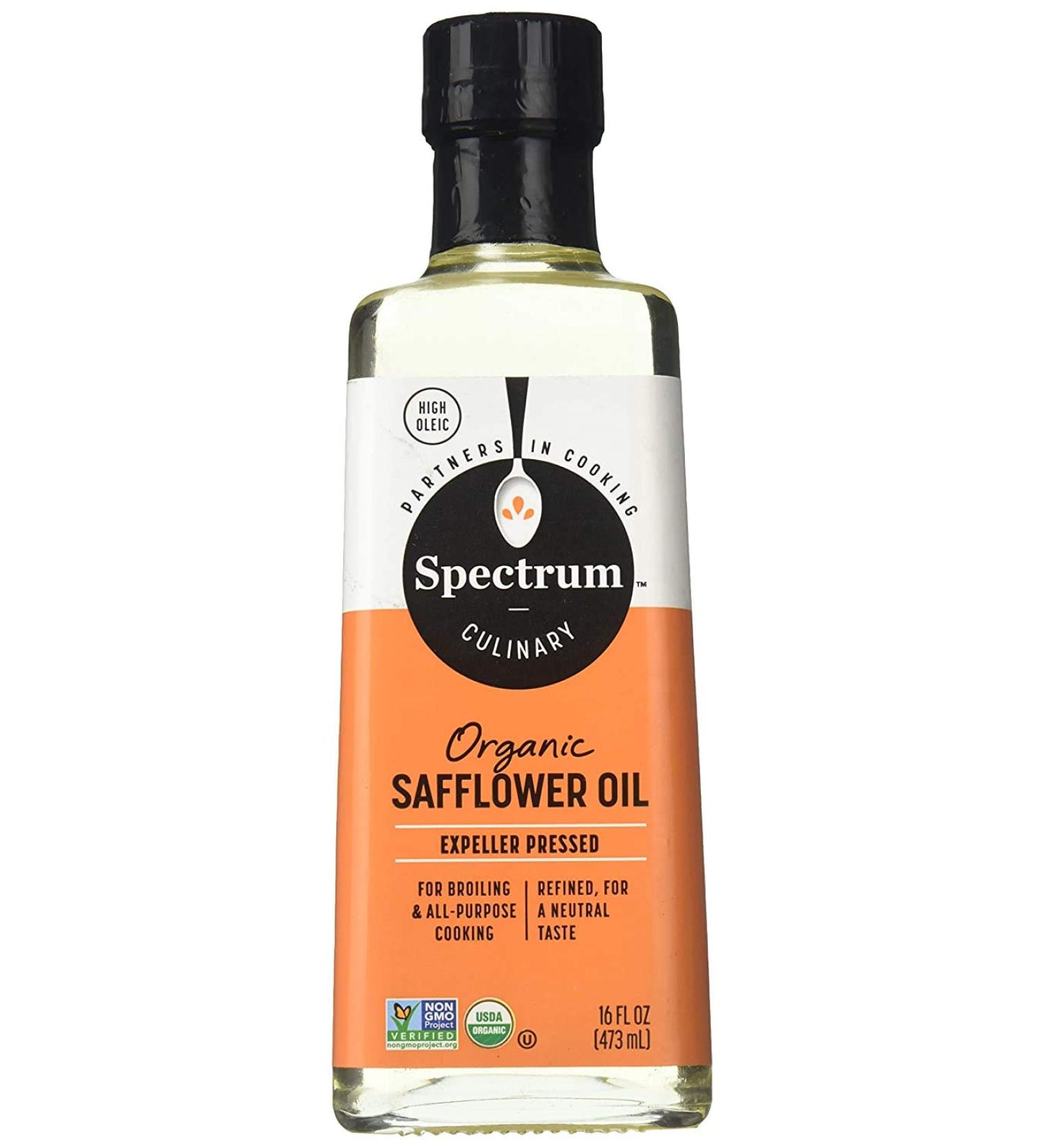 Spectrum Organic Safflower Oil 16 fl oz - Pure & Cold-Pressed - Buy Online on GoSupps.com
