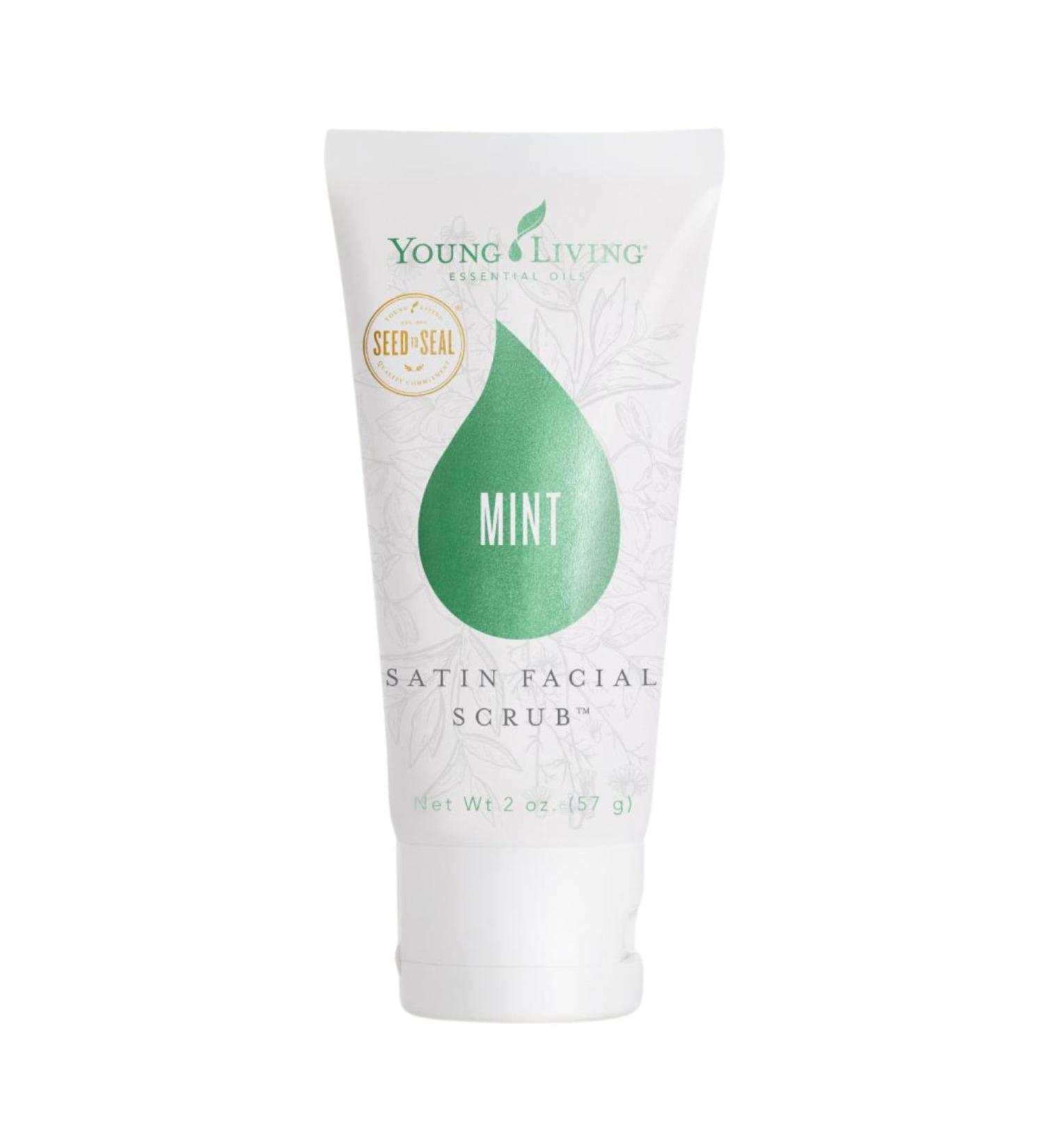 Young Living Satin Facial Scrub Mint 2 oz | Gentle Exfoliation & Skincare | Dead Skin Removal for All Skin Types - Buy Online on GoSupps.com