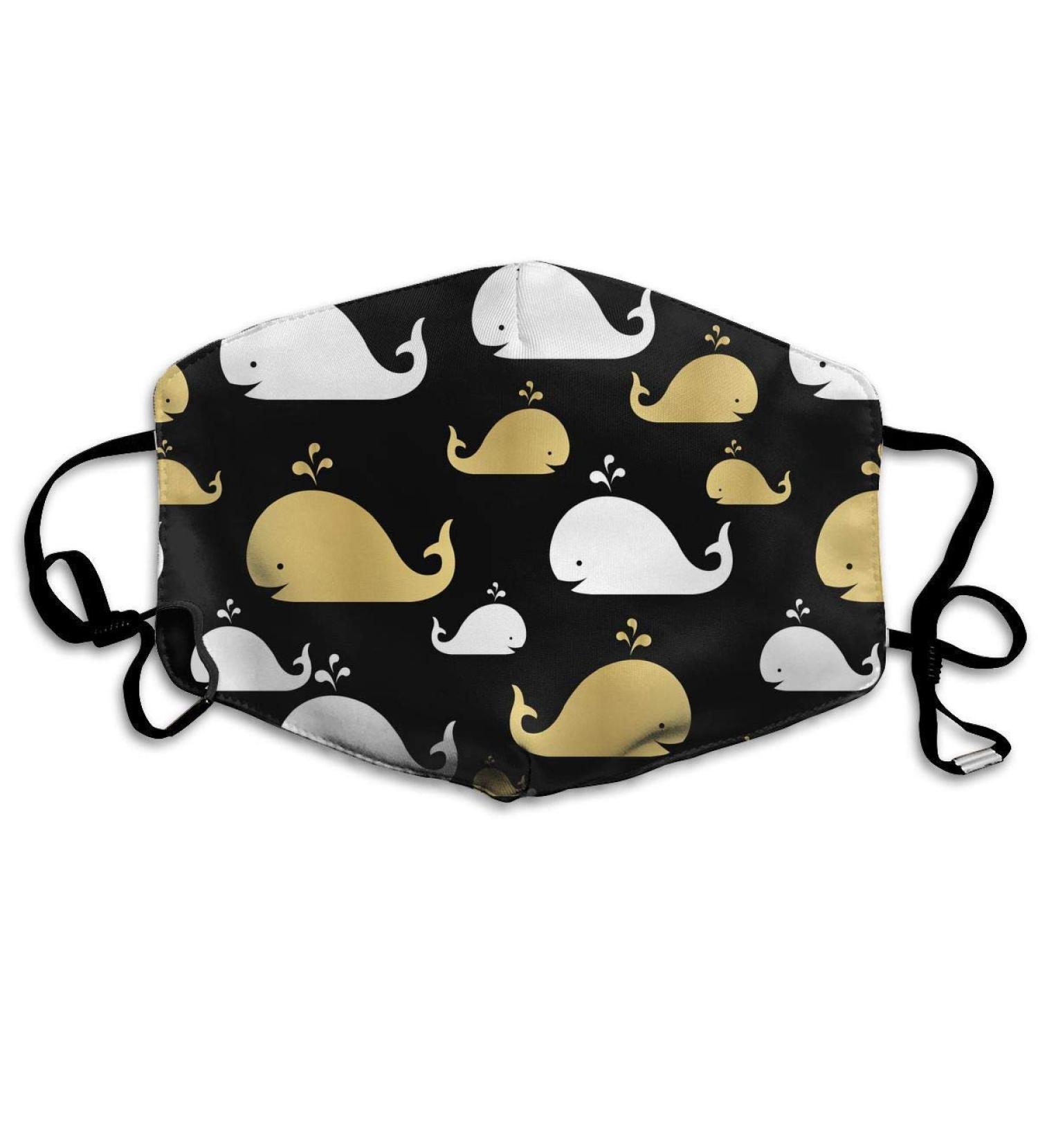 Cartoon Whale Washable Reusable Mask Cotton Anti Dust Half Face Mouth Mask For Kids Teens Men Women With Adjustable Ear Loops - Buy Online on GoSupps.com
