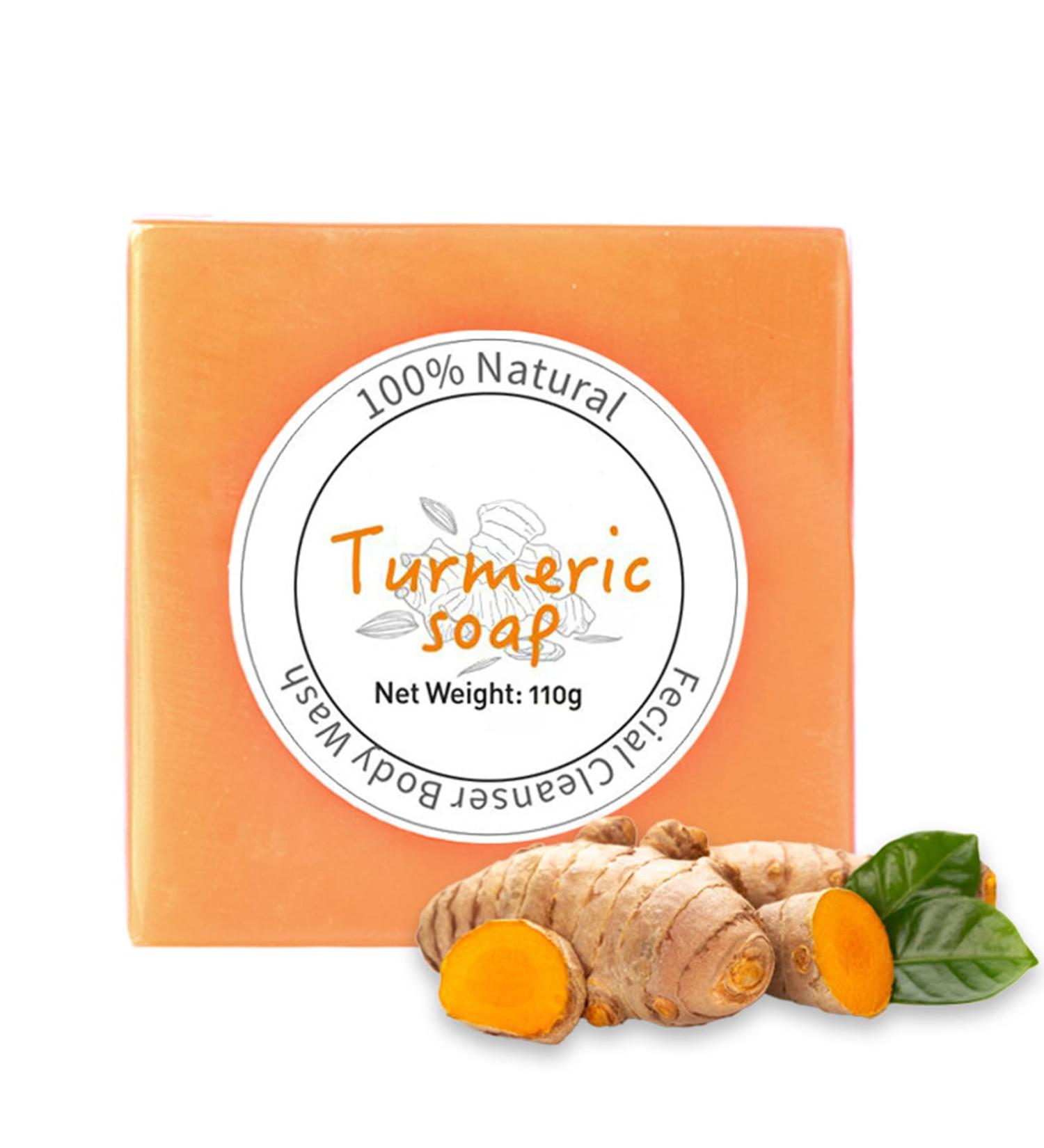 Turmeric Soap Bar - Face & Body Handmade Bar - Turmeric Soap Turmeric Acne Dark Spots Smooth Skin - Skincare Face Care Moisturizing Blackhead Corrector Remover - 110g - Buy Online on GoSupps.com