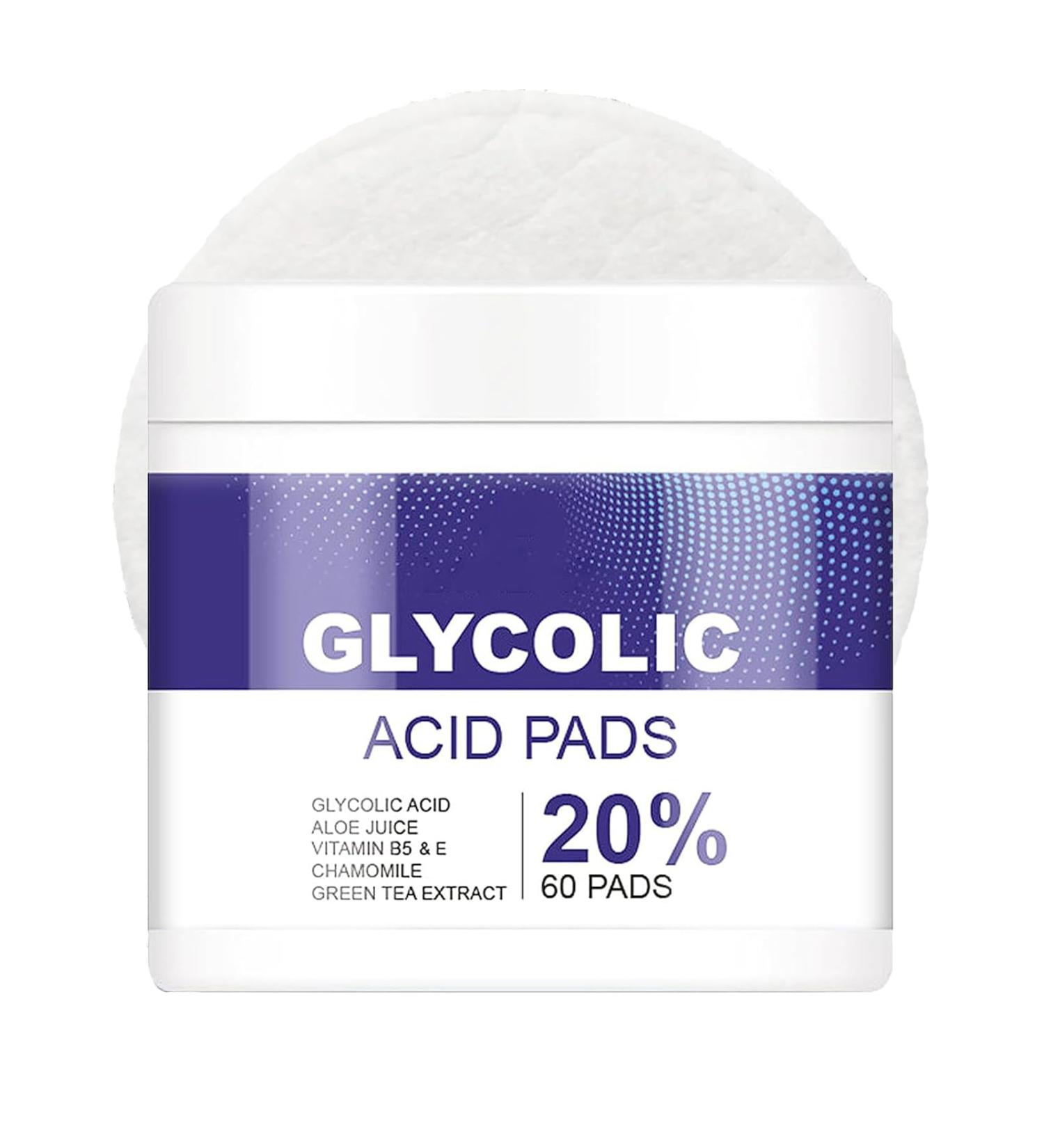 20% Glycolic Acid Facial Pads (60 Count) Exfoliating Resurfacing Pad for Face With Tea Tree Oil Glycolic Acid Pads for Face Peel & Radiance Deep Cleaning Effect Radiant Skin Renewal - Buy Online on GoSupps.com