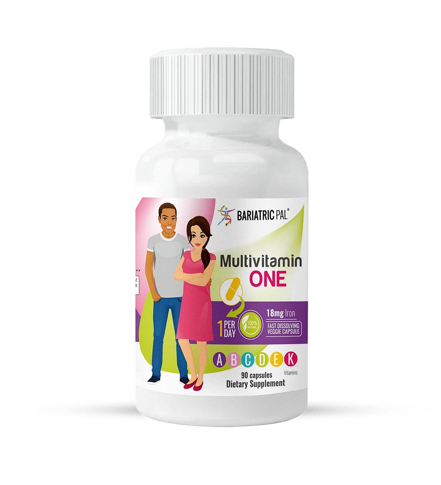 BariatricPal Multivitamin ONE - 90 Capsules, 1 Per Day, with 18mg Iron - Buy Online on GoSupps.com