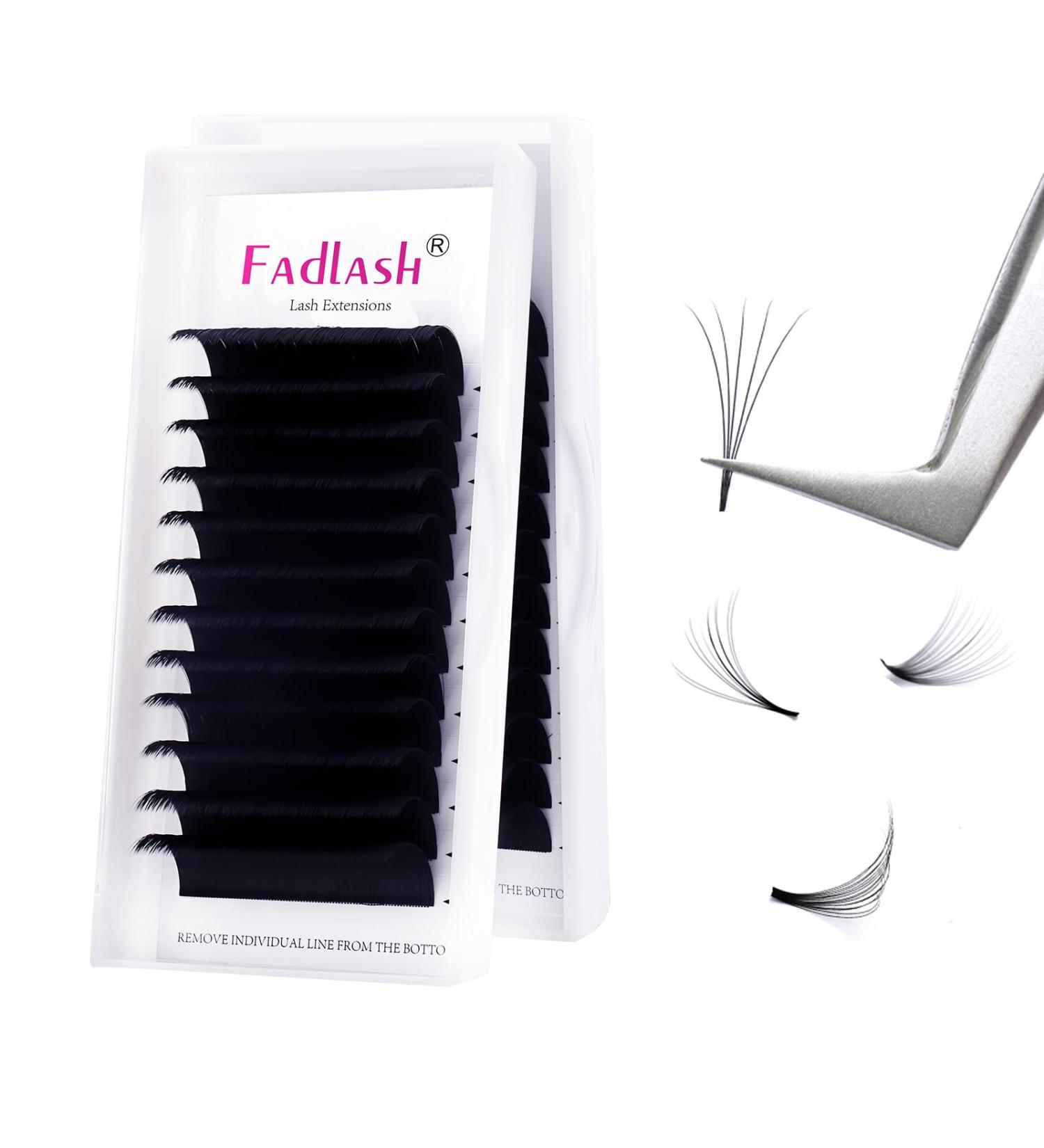 Fadlash Easy Fan D Curl 0.07 18mm Single Lashes - Natural Look Self Fanning Eye Lashes - Russian Eyelash Extensions - 18mm 0.07-D - Buy Online on GoSupps.com