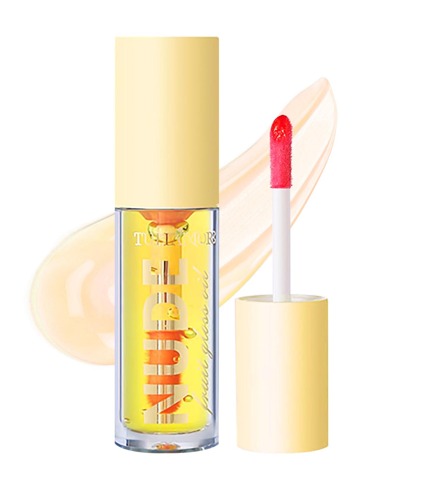 LOPHE Plumping Lip Oil Makeup Lip Gloss Fruit-Flavored Lip Care Oil Long Moisturizing Lip Gloss Tinted Lip Oil Non-Sticky FInish High-Shine Hydrating Light Clear Liquid Lipsticks(Lemon-Yellow) - Buy Online on GoSupps.com