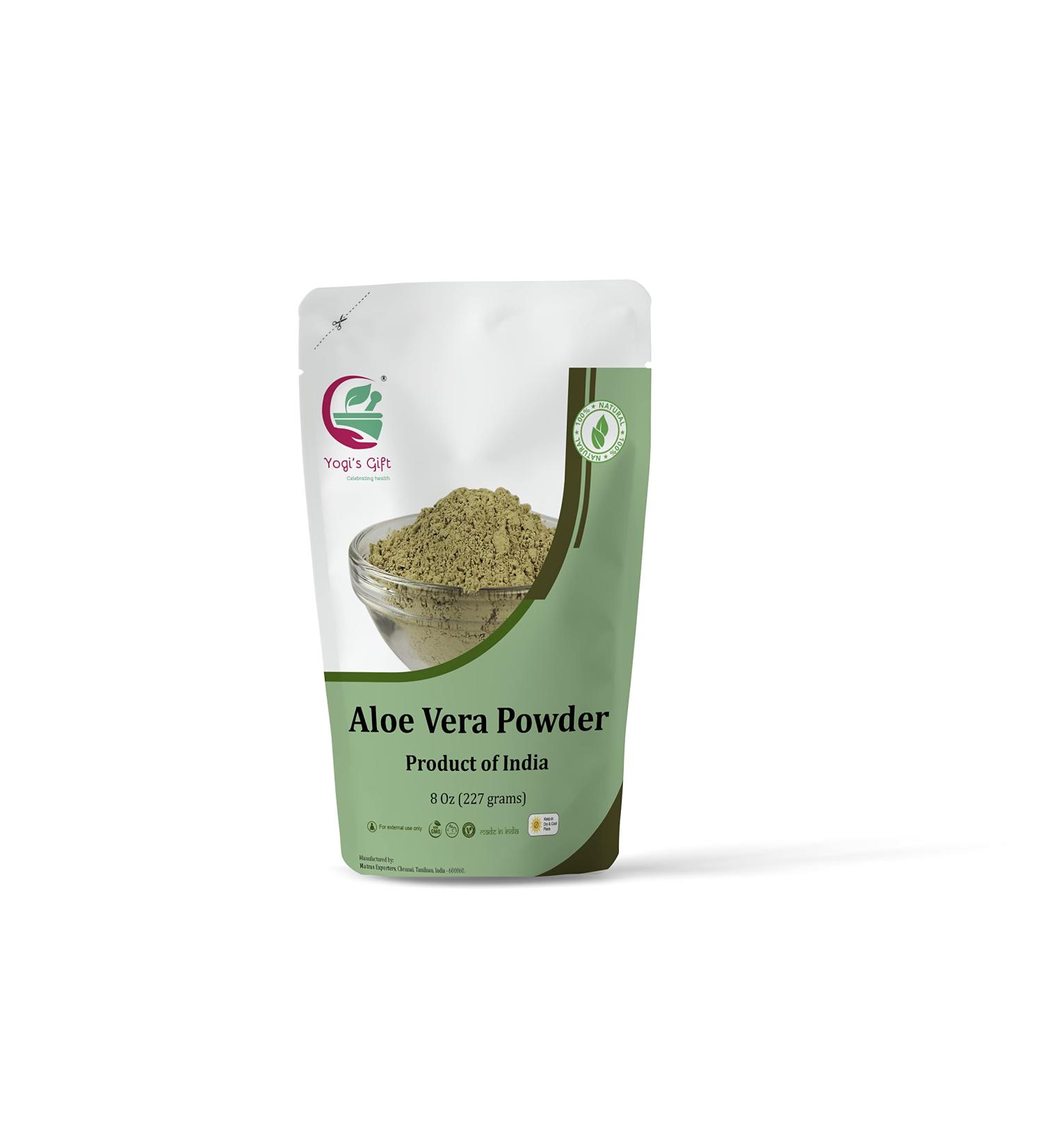 Aloe vera powder 8oz (227 Grams) | 100% Pure and Natural | Made from naturally cultivated Aloe vera | By Yogi s Gift  - Buy Online on GoSupps.com