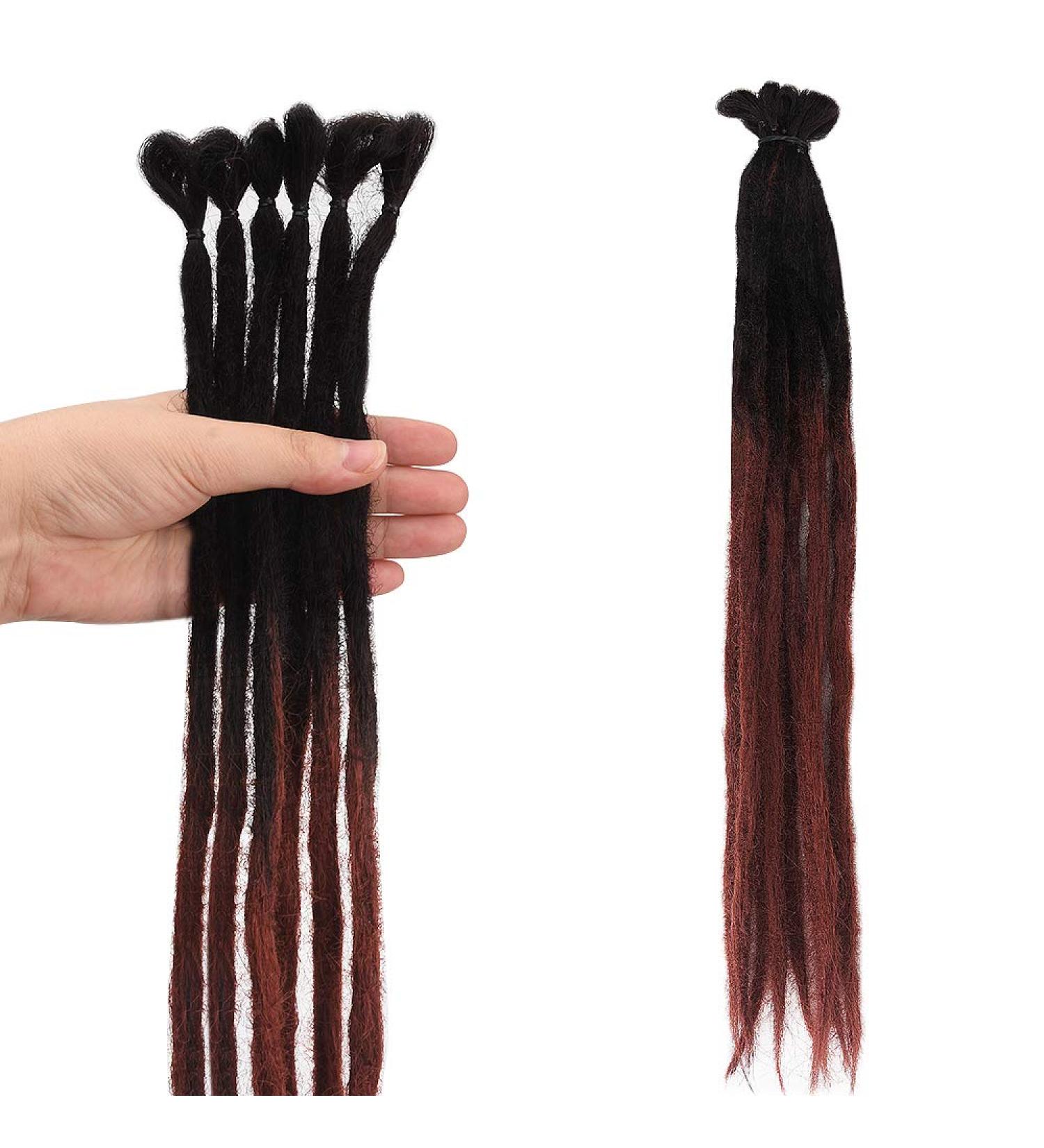 10PC No LIFE 50cm Black to Ginger Red Dreadlock Extensions | Synthetic Dreadlock Accessories for Men & Women | Jamaican Punk Hip-Hop Reggae Hair Wigs - Buy Online on GoSupps.com