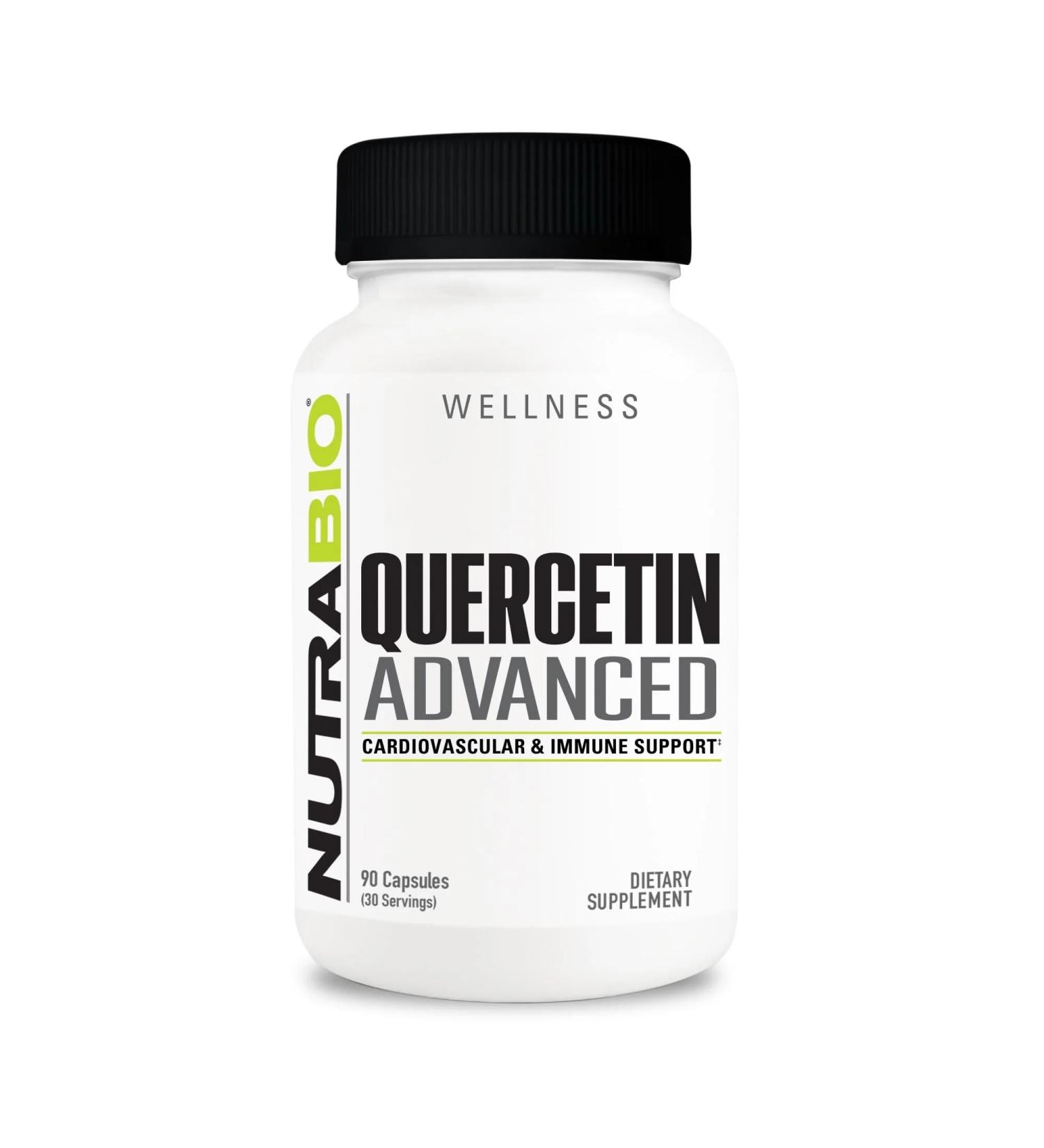 NutraBio Quercetin Advanced with Added Vitamin C and Bromelain - Potent Antioxidant - 90 Capsules - Buy Online on GoSupps.com
