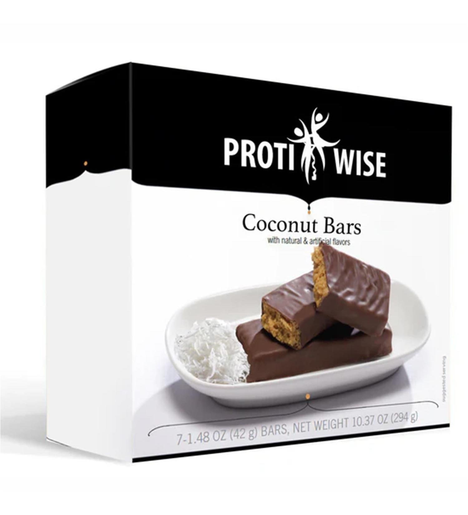 Protiwise High Protein Nutrition Bar - Coconut Flavor | KETO Gluten Free Low Fat & Sugar | 15g Protein Meal Replacement | 7 Servings/Box - Satisfy Cravings & Aid Weight Loss - Buy Online on GoSupps.com