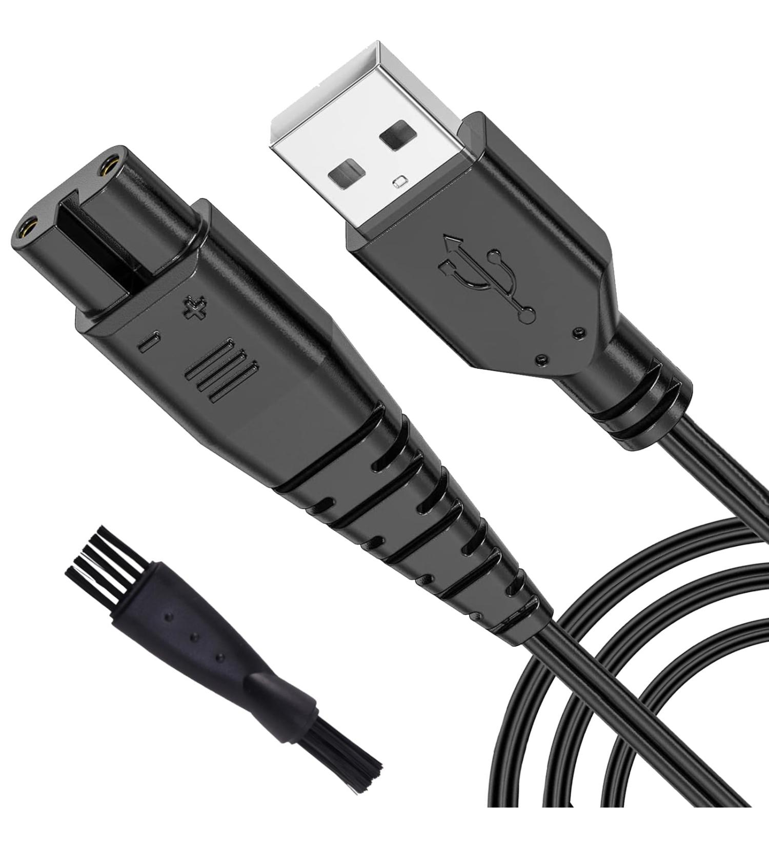 Compatible Charger Cable for Hatteker Beard Trimmers - 1.5M USB Shaver Replacement Lead with Cleaning Brush - Buy Online on GoSupps.com