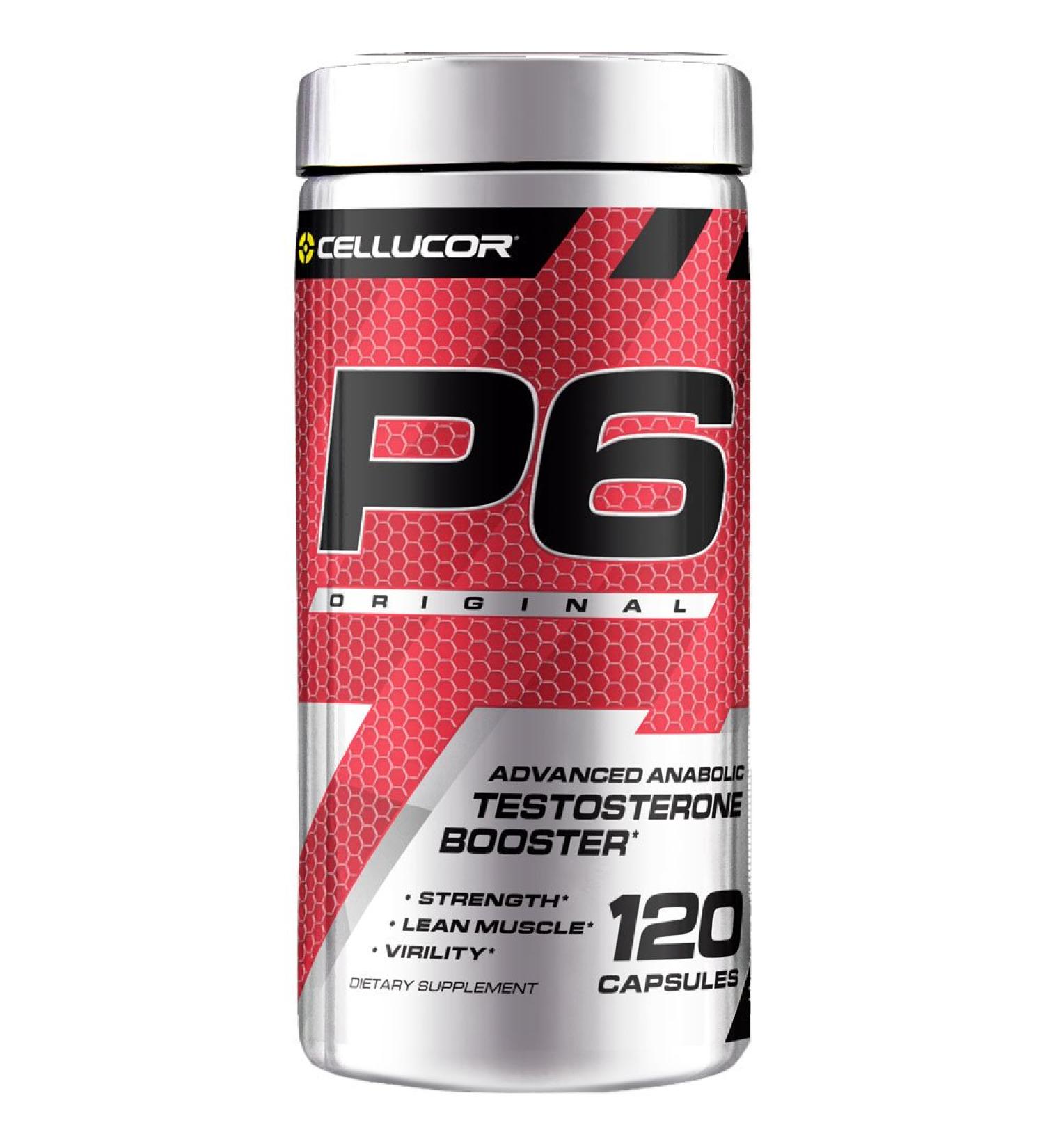 Cellucor P6 Original Testosterone Booster for Men  Build Advanced Anabolic Strength & Lean Muscle  Boost Energy Performance  Increase Virility Support  120 Capsules Testosterone Advanced Support 120 Count (Pack of 1) - Buy Online on GoSupps.com